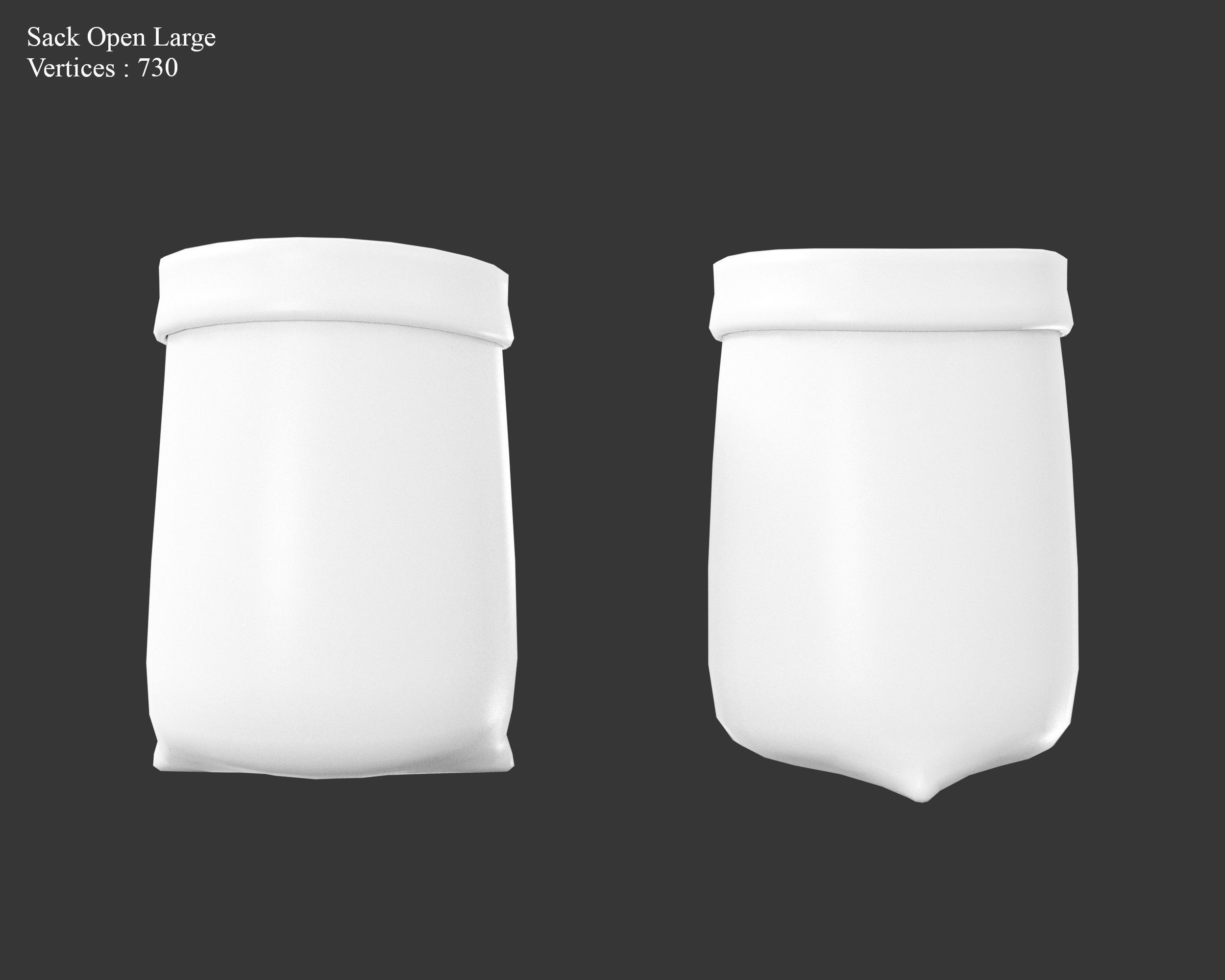 Medieval Containers Burlap Sacks Low-poly 3D model_13