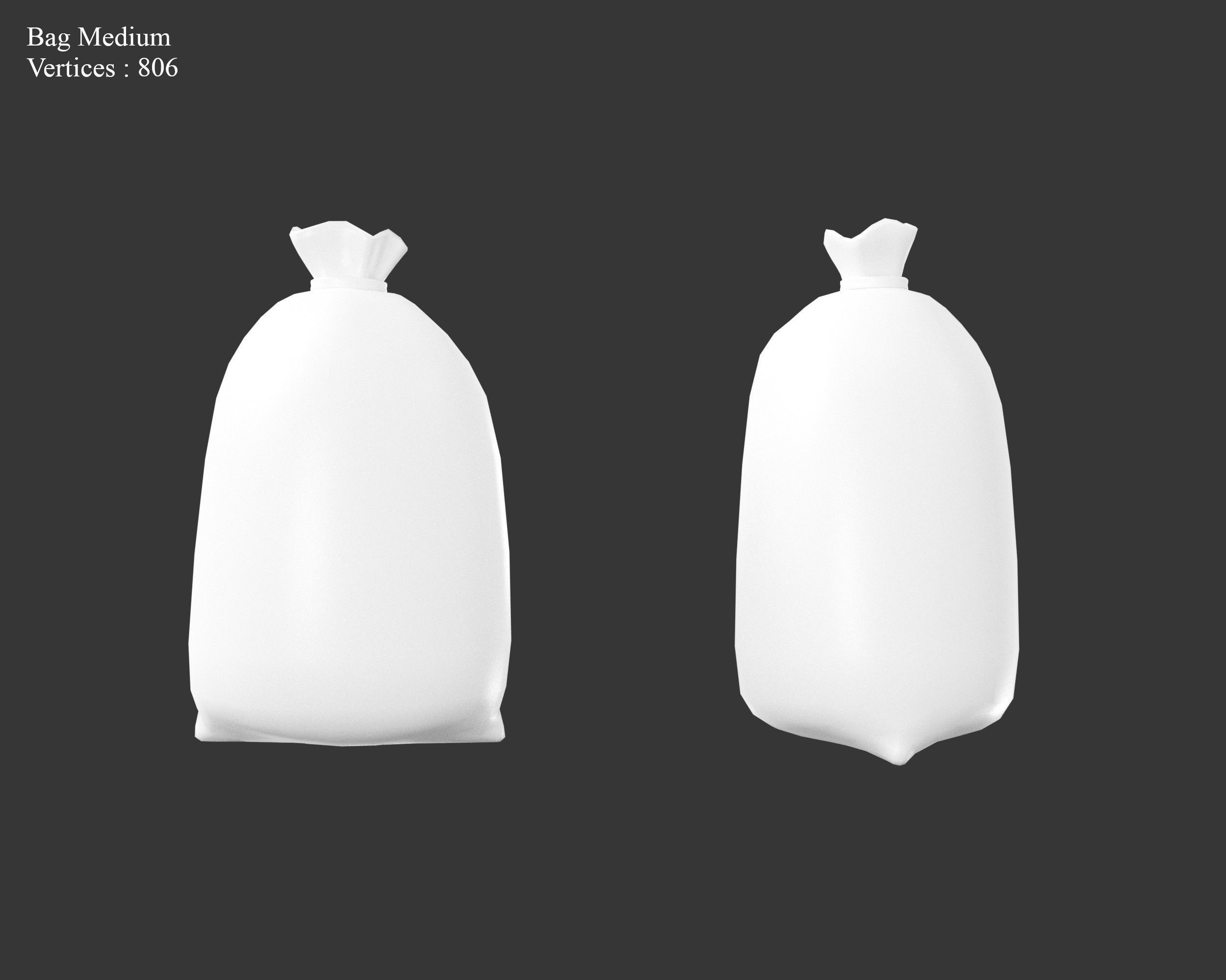 Medieval Containers Burlap Sacks Low-poly 3D model_7