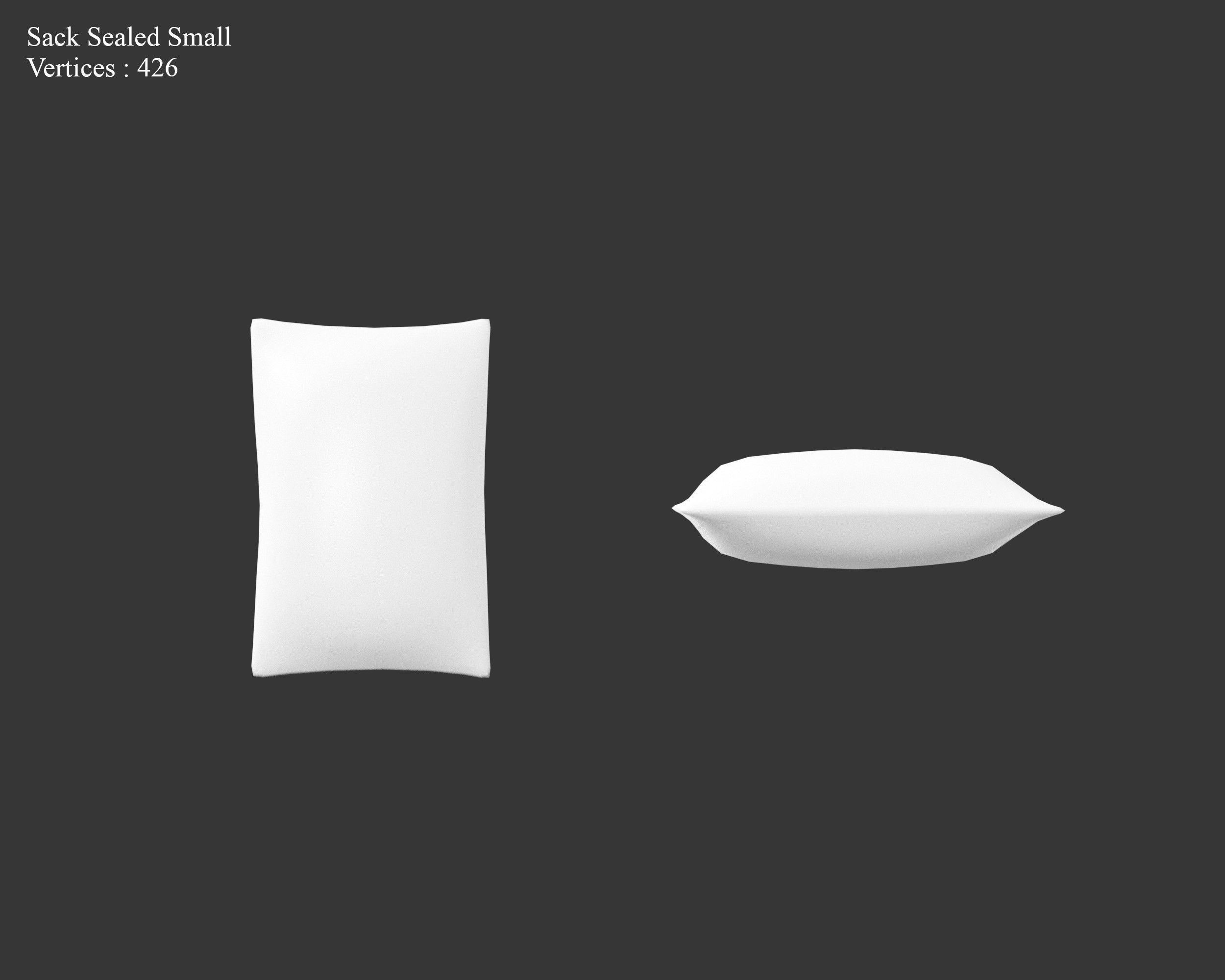 Medieval Containers Burlap Sacks Low-poly 3D model_28