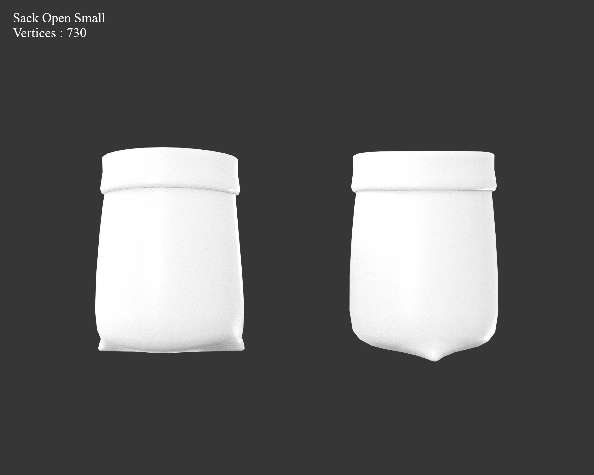 Medieval Containers Burlap Sacks Low-poly 3D model_19