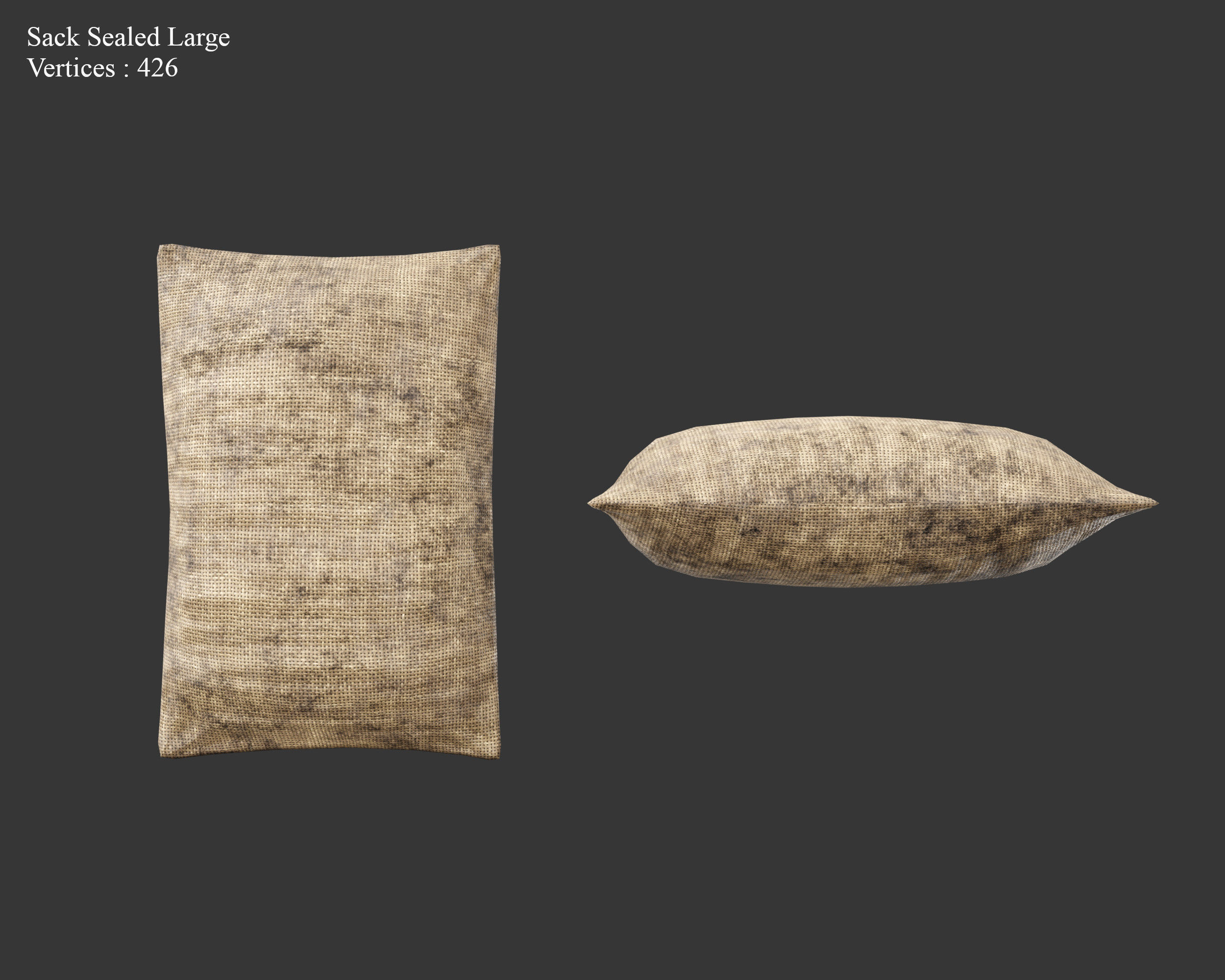 Medieval Containers Burlap Sacks Low-poly 3D model_21
