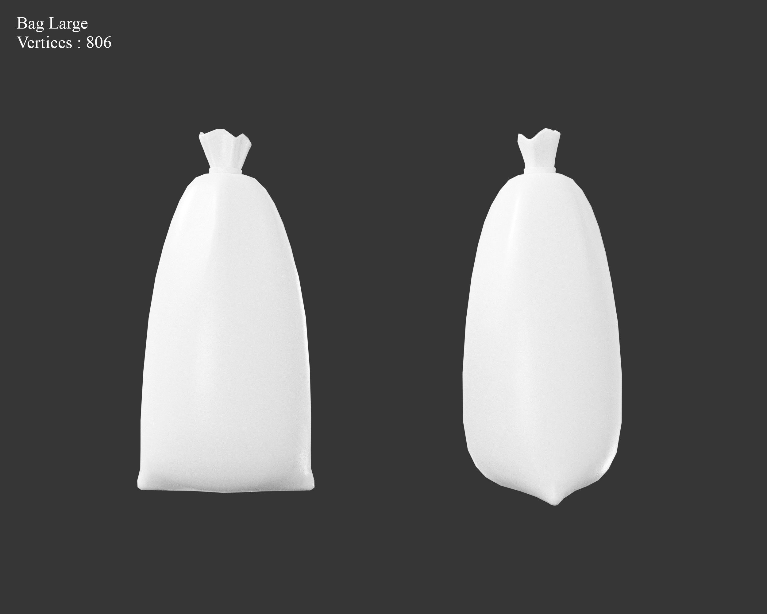 Medieval Containers Burlap Sacks Low-poly 3D model_4