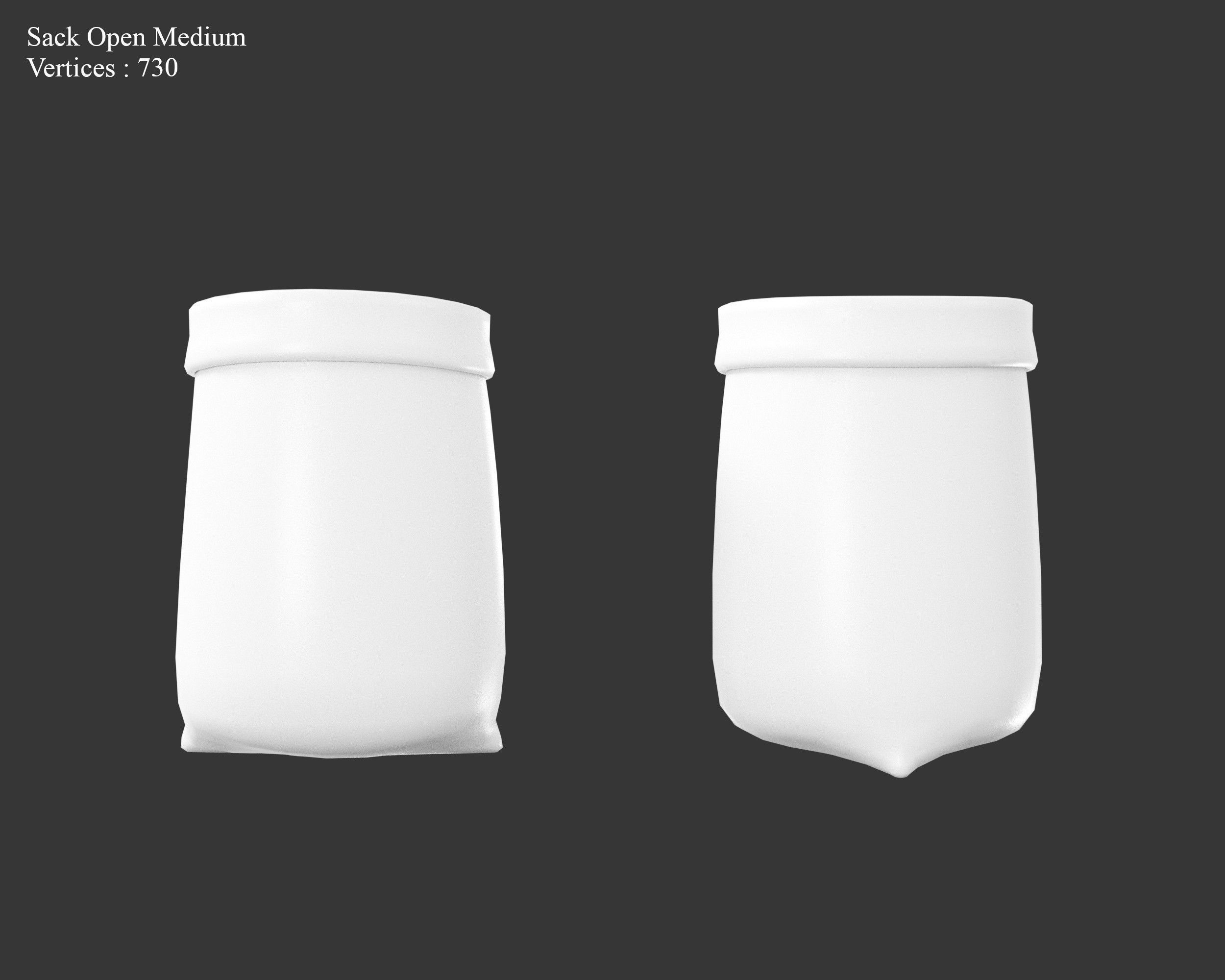 Medieval Containers Burlap Sacks Low-poly 3D model_16