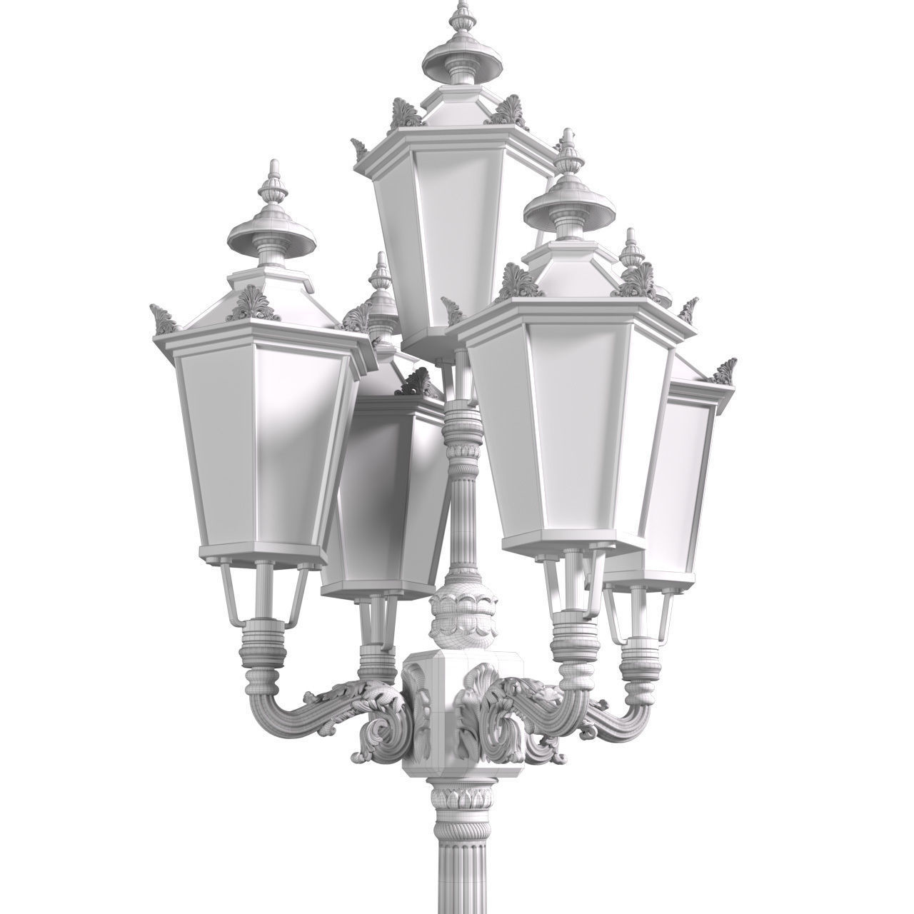 Classical Outdoor Street Lamp Lantern 3D model_6