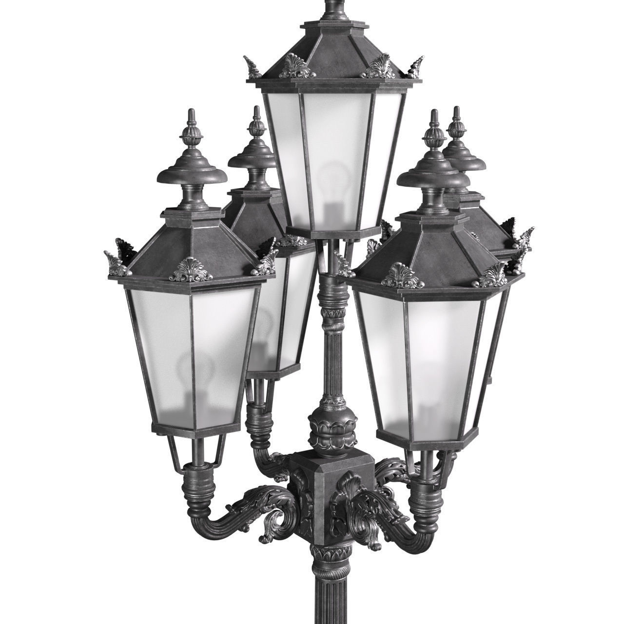 Classical Outdoor Street Lamp Lantern 3D model_2