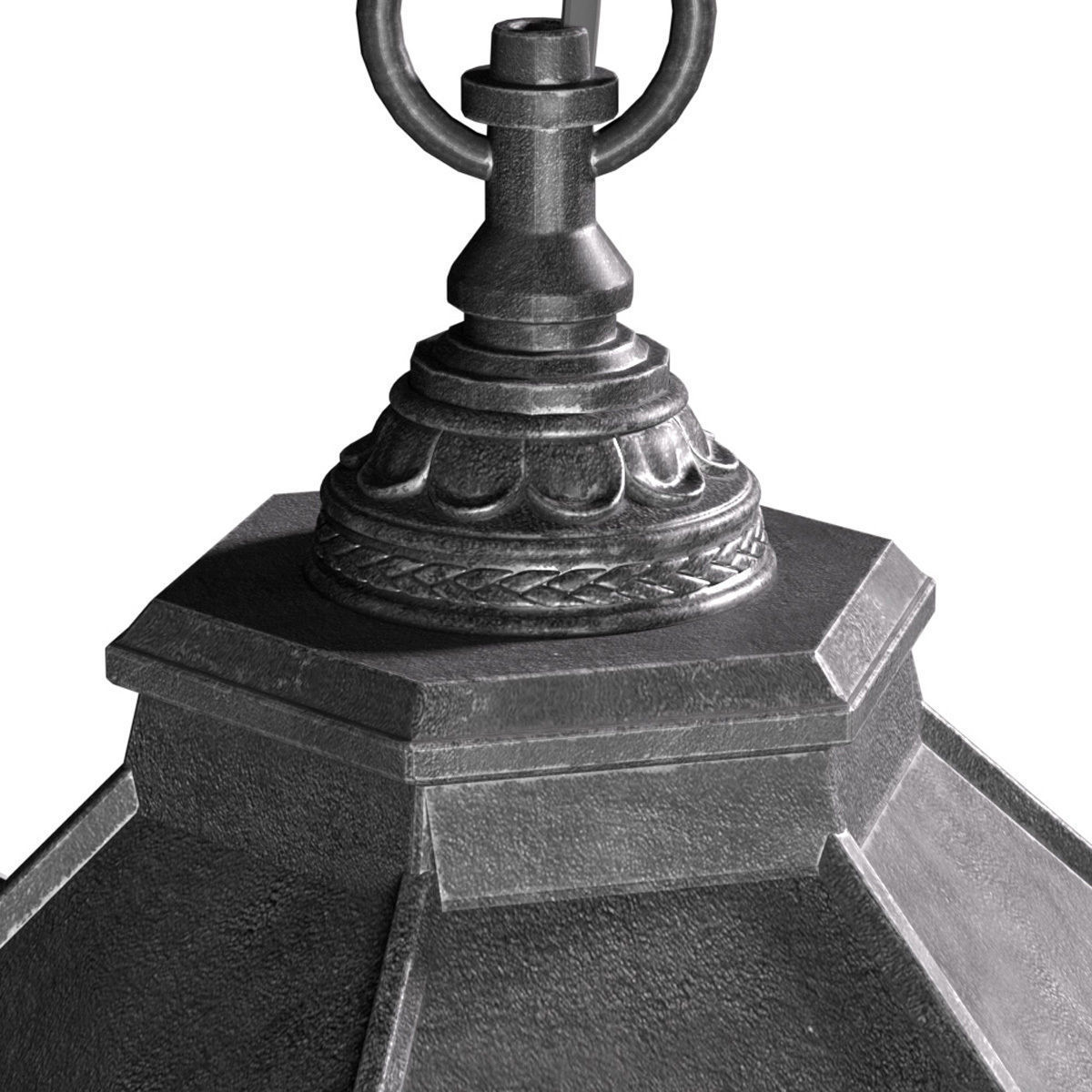 Streetlight Outdoor Hanging Pendant lamp 3D model_2