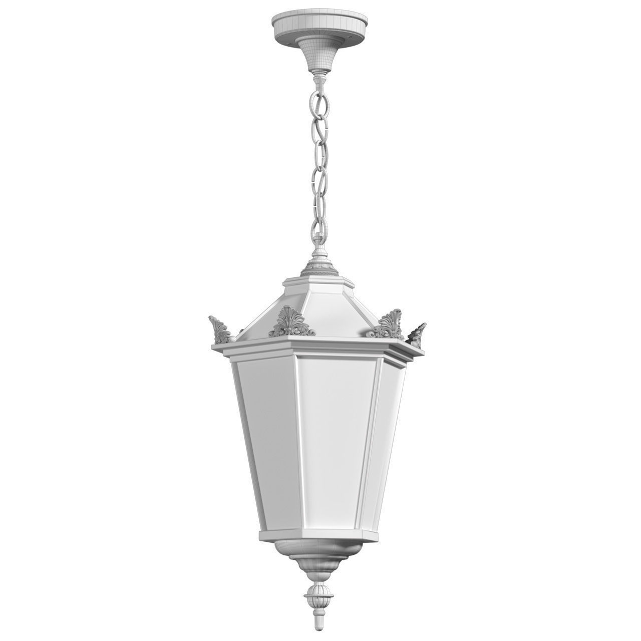 Streetlight Outdoor Hanging Pendant lamp 3D model_3