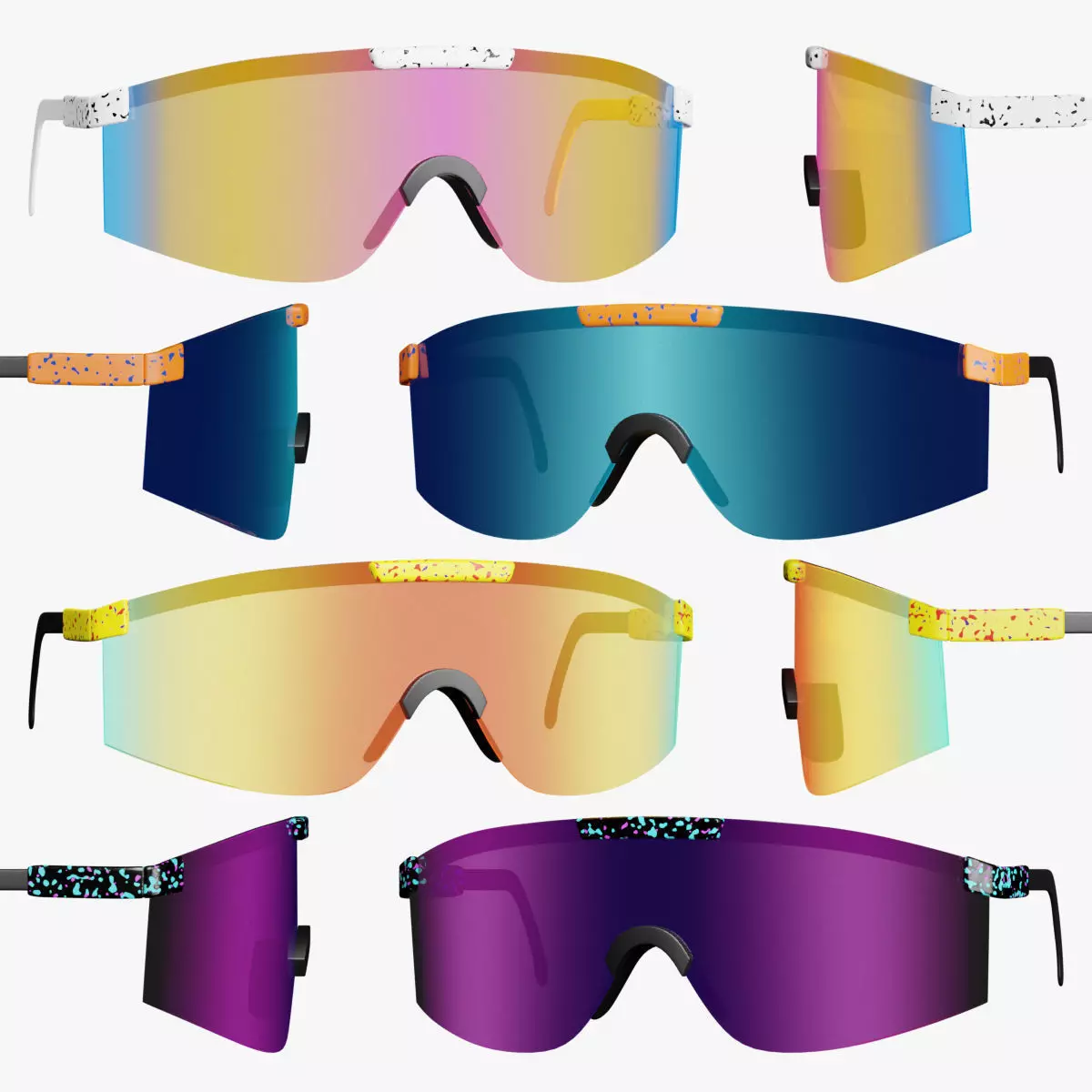 Pit Viper Sport Sunglasses Outdoor Sunglasses 3D Model Low-poly 3D model_0