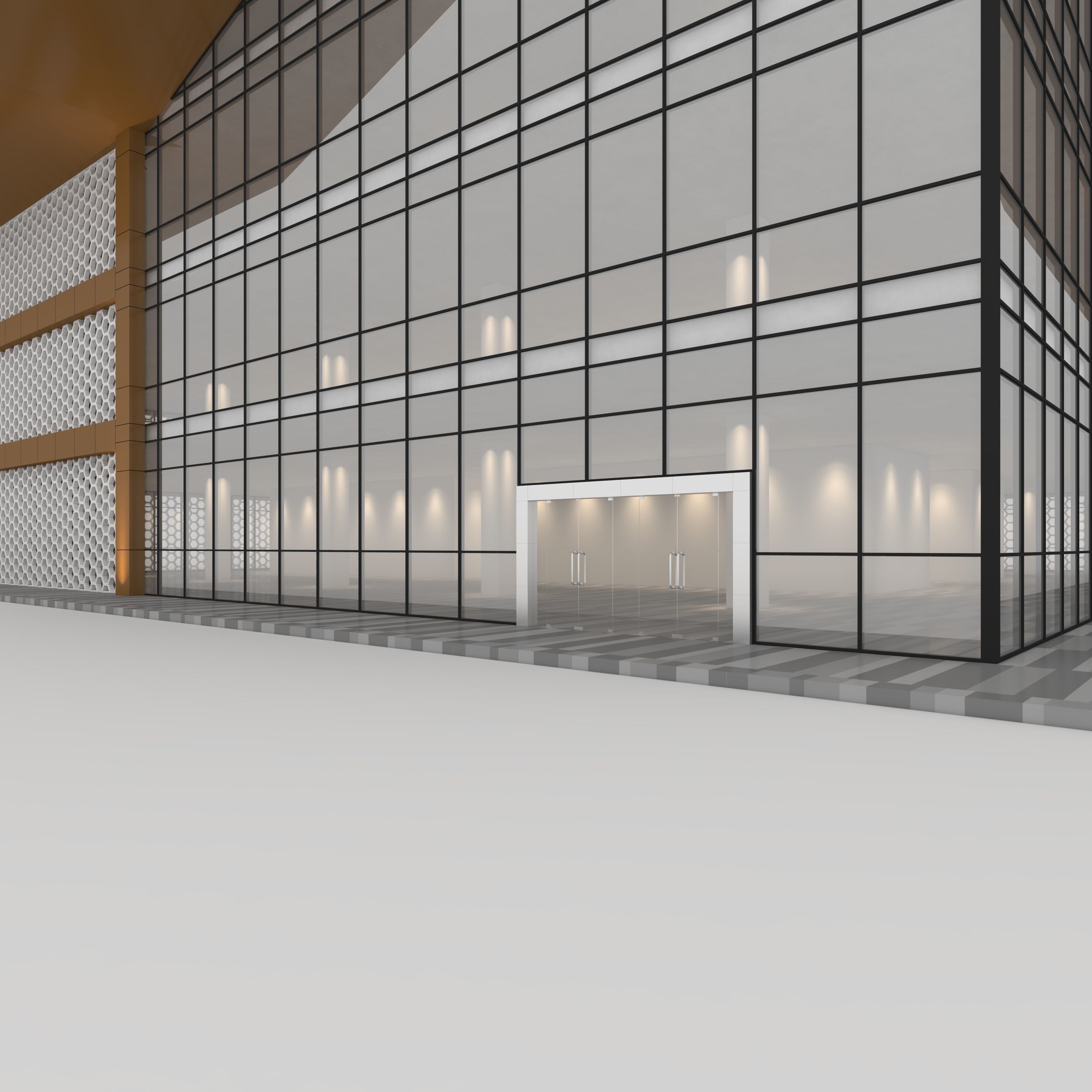 Tower 7 tall building with wooden facade 3D model_18