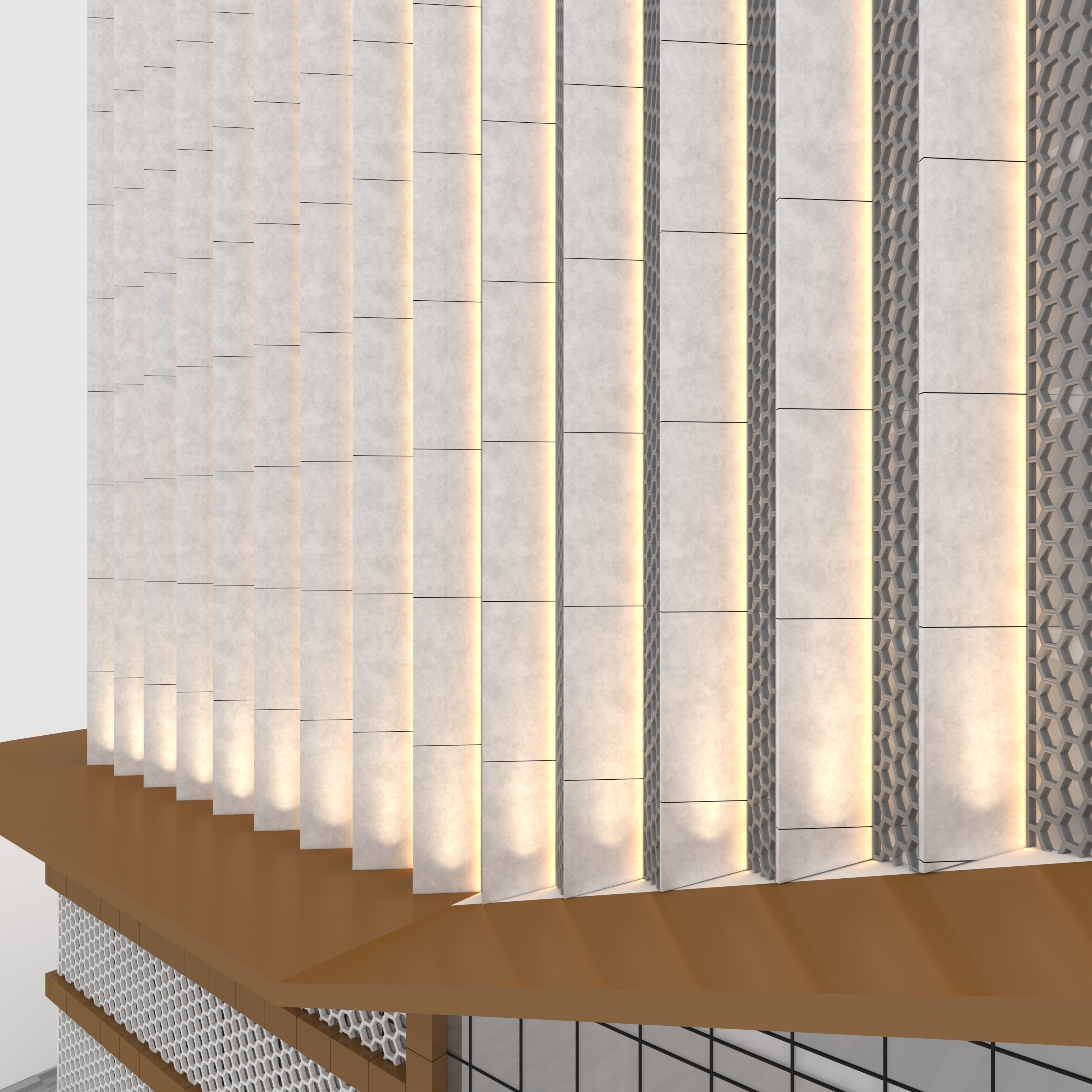 Tower 7 tall building with wooden facade 3D model_22