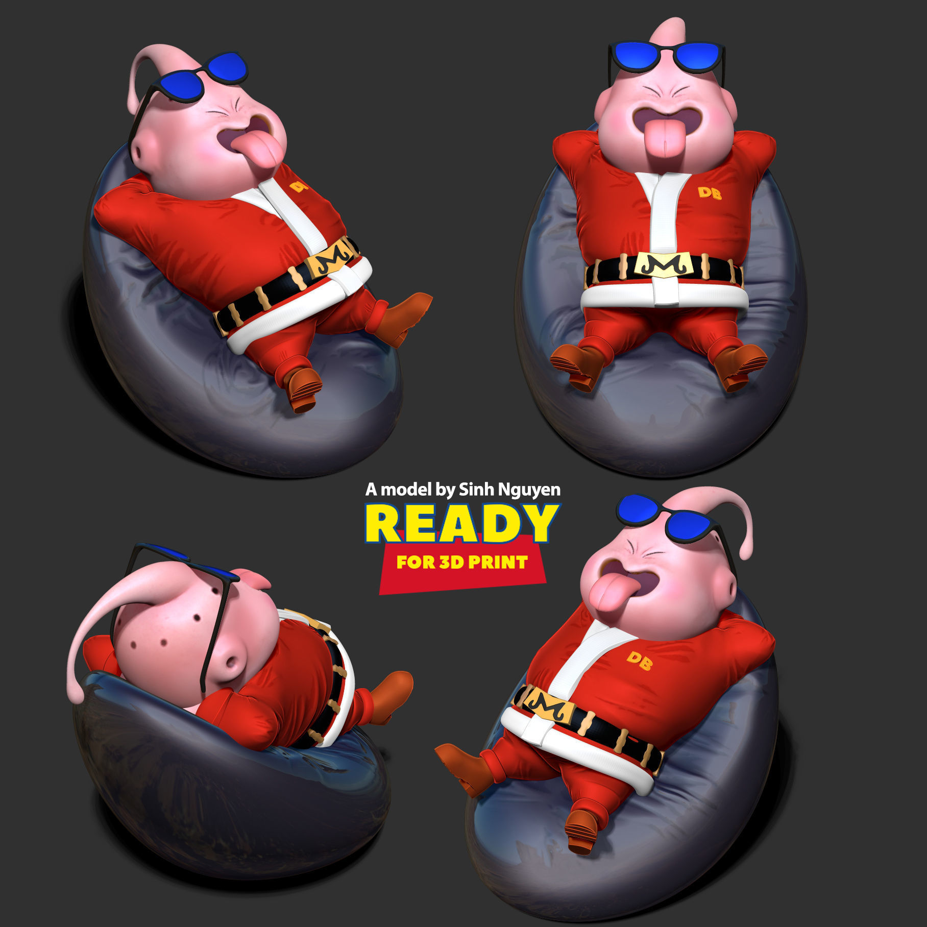 Santa Buu resting 3D print model_2