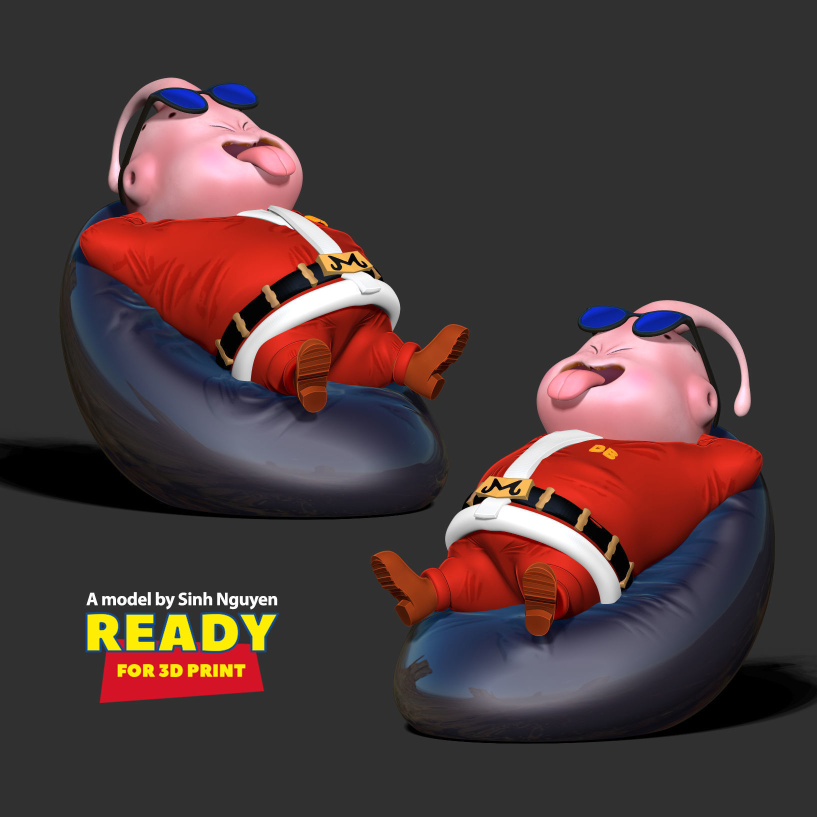 Santa Buu resting 3D print model_4