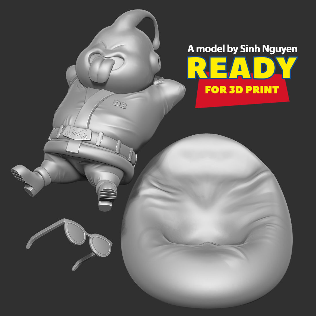 Santa Buu resting 3D print model_1