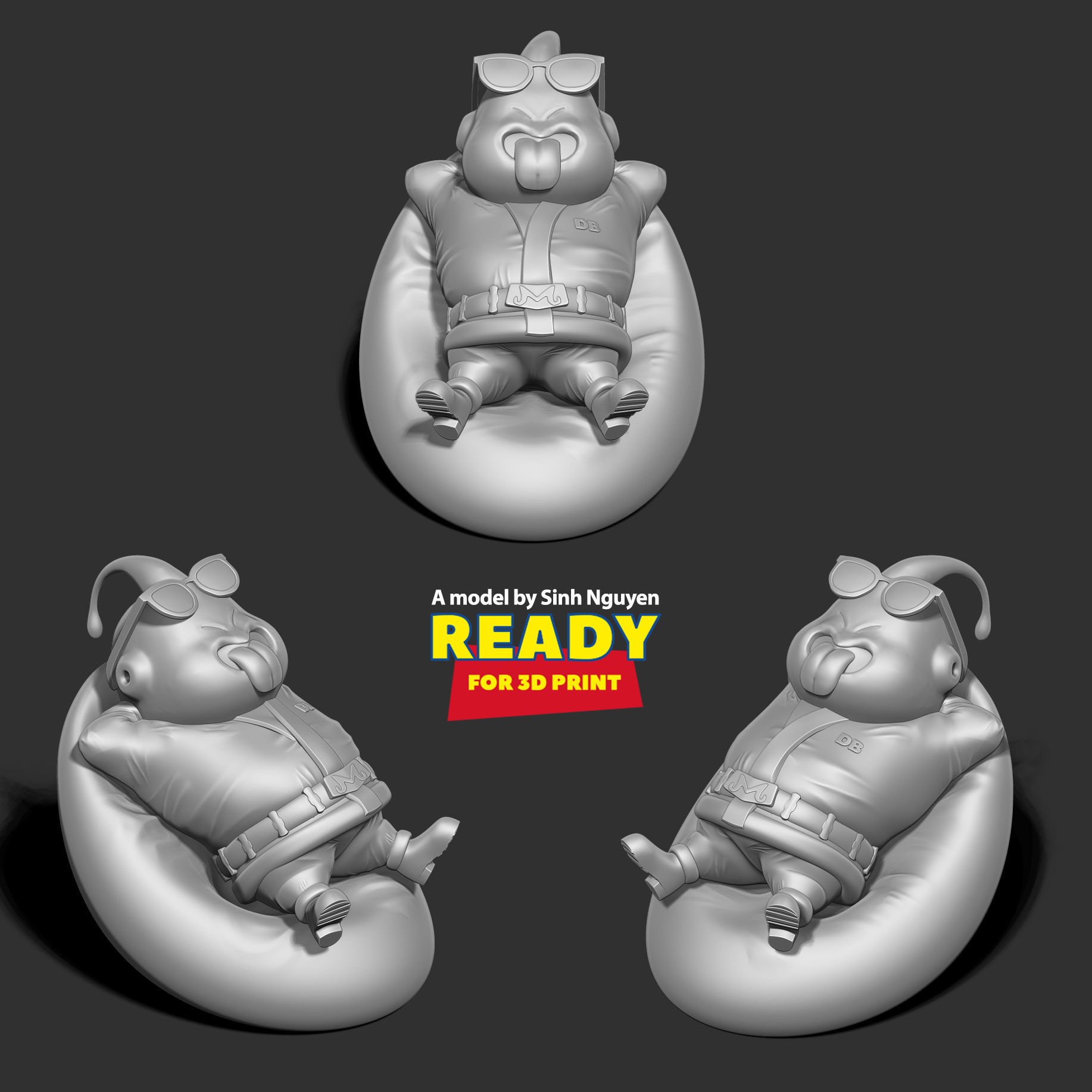 Santa Buu resting 3D print model_3