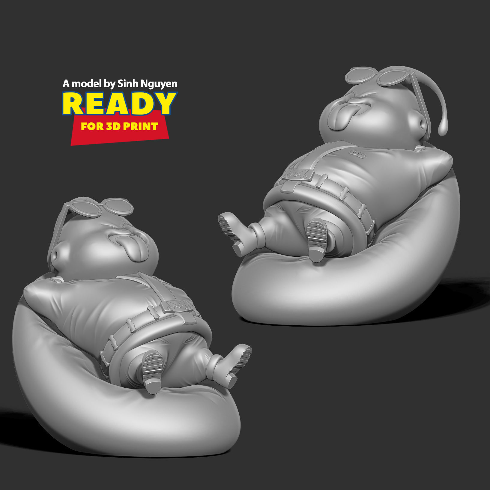 Santa Buu resting 3D print model_5