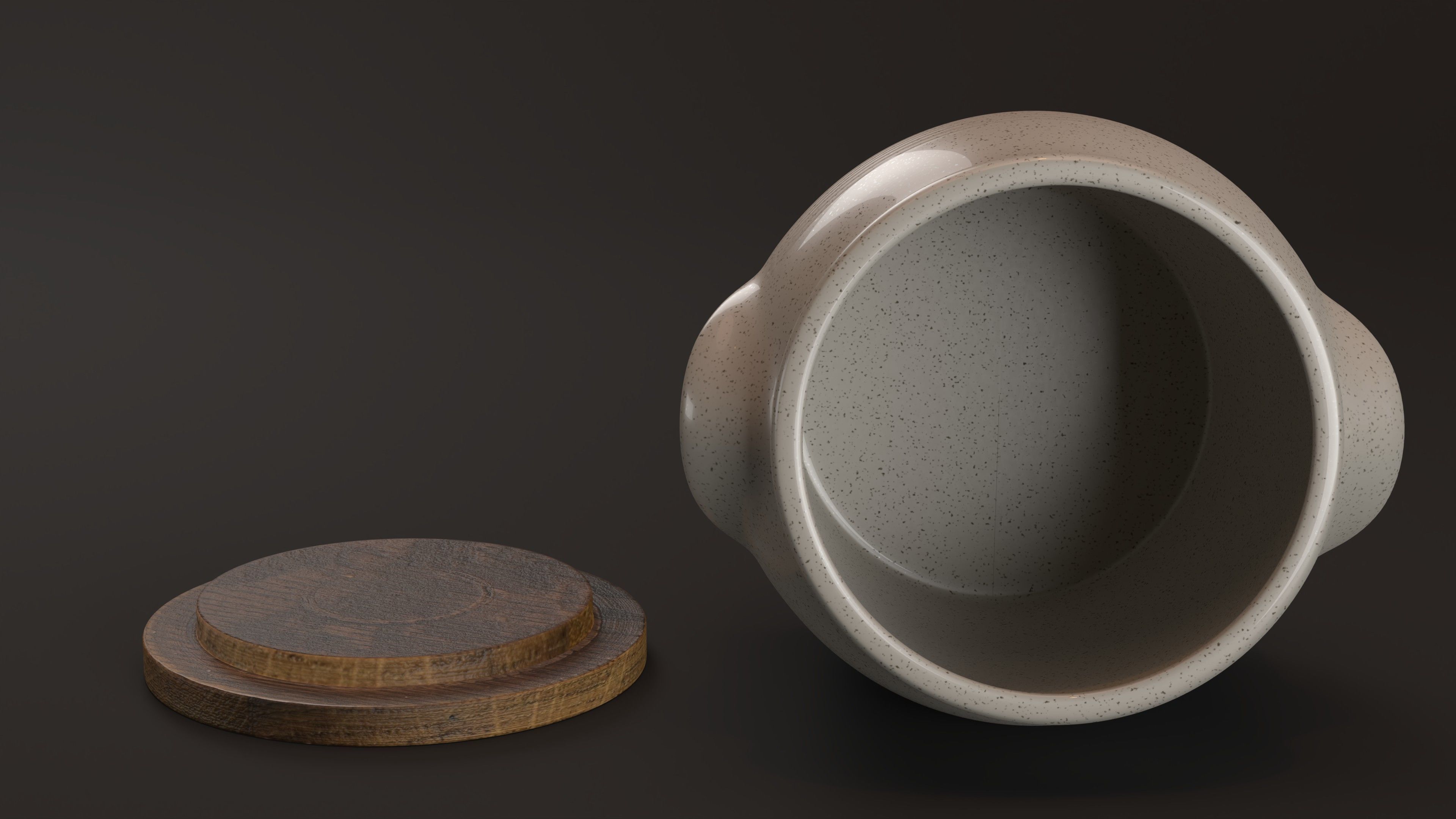 Set of Salt Pots Low-poly 3D model_4