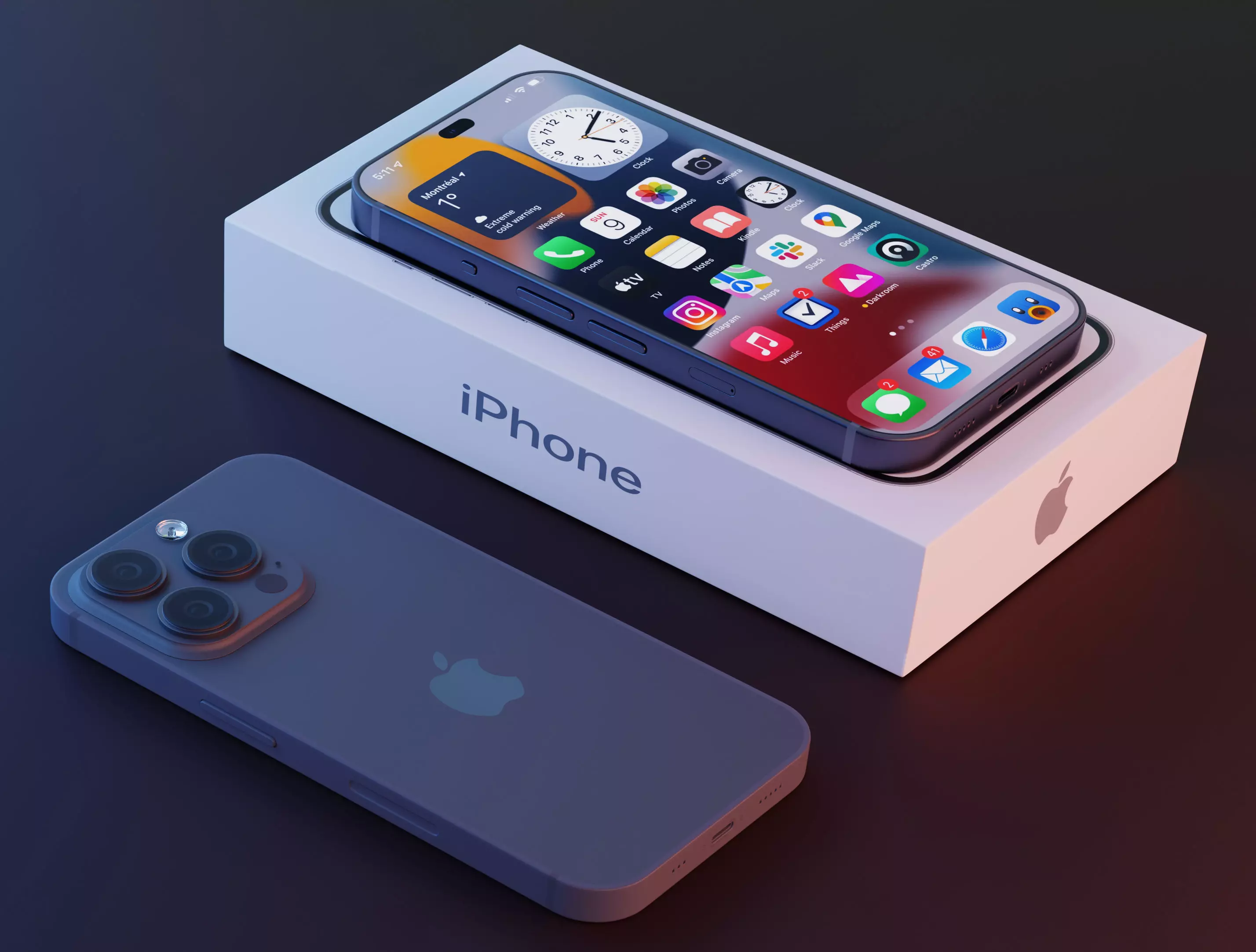 iphone in box Low-poly 3D model_0