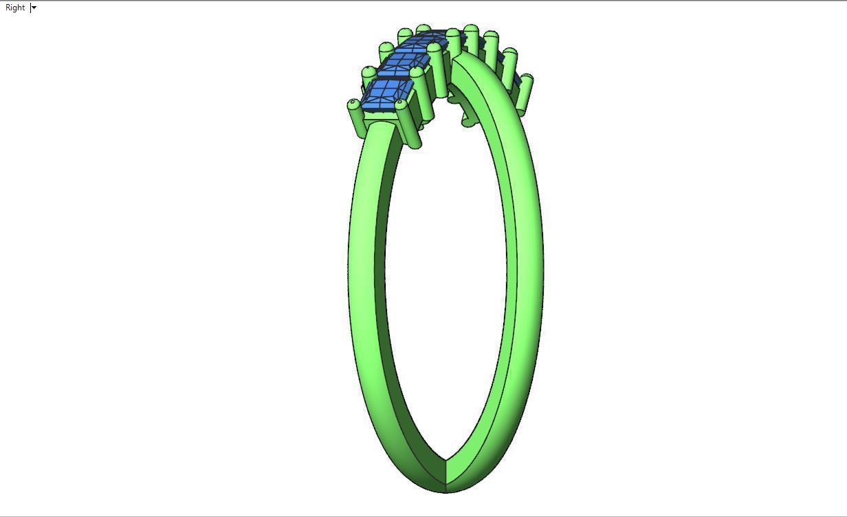 Band with square dimond stones 3D print model_18