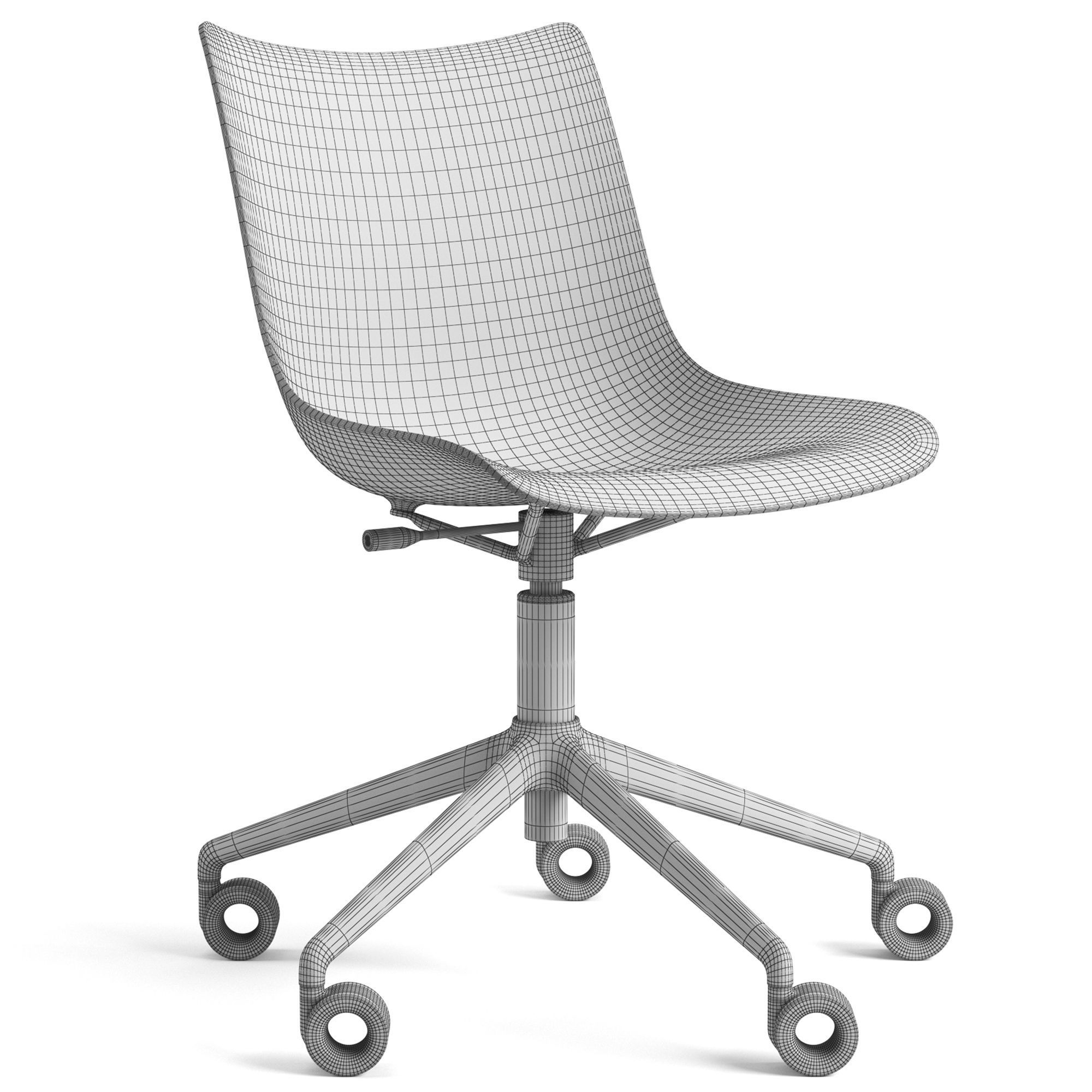 Kartell P Wood Chair 3D model_4