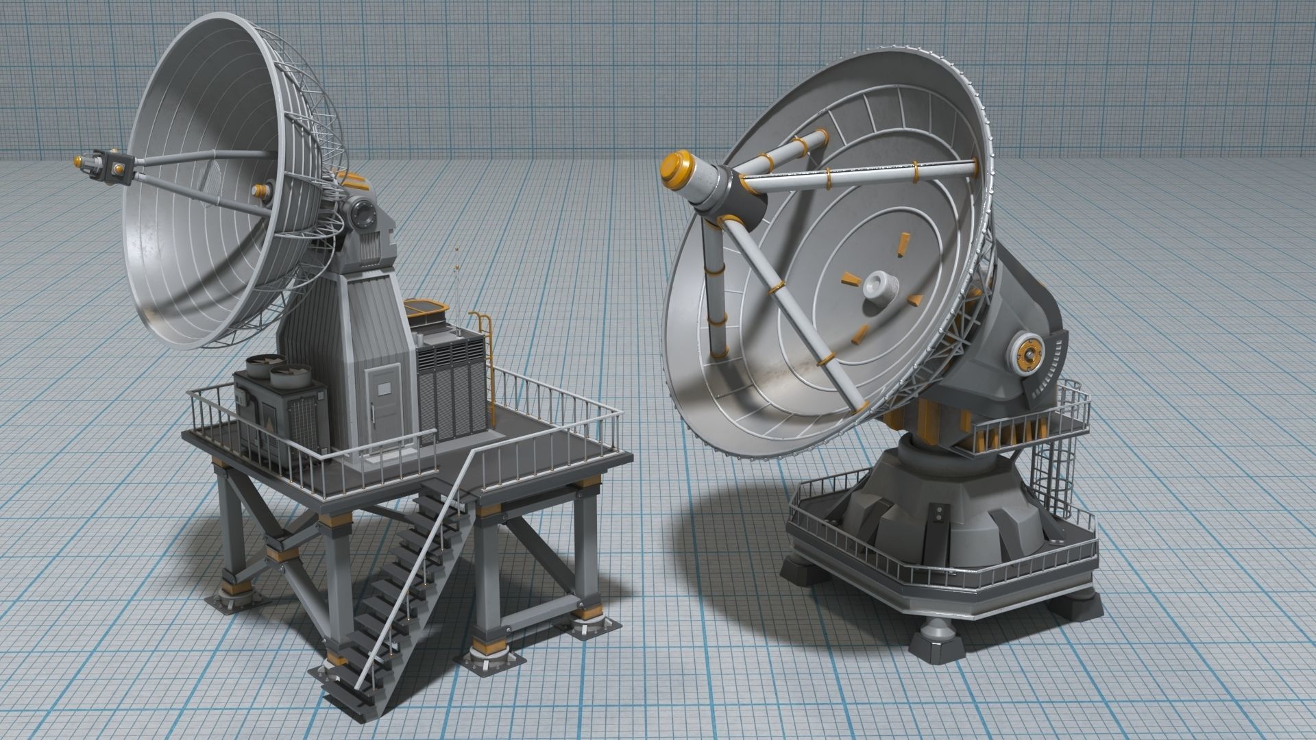Antennas Collection - 21 pieces Low-poly 3D model_5