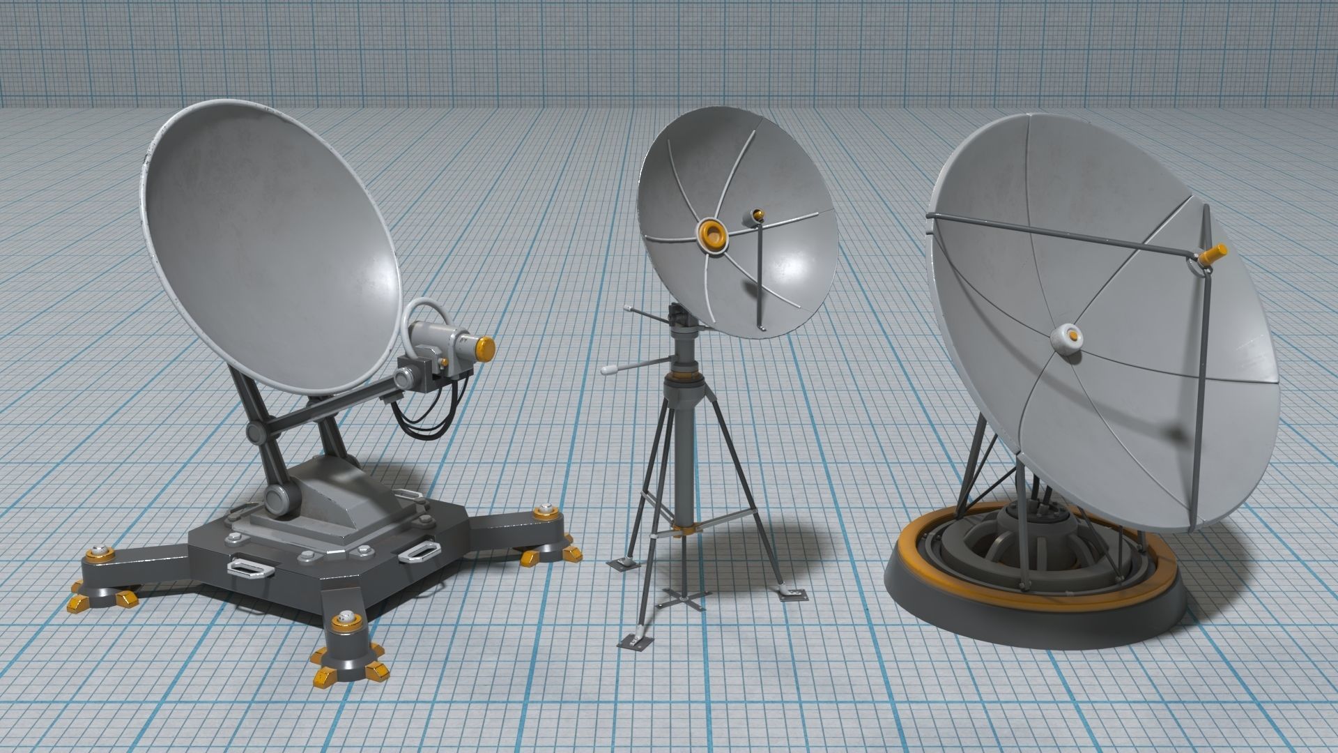 Antennas Collection - 21 pieces Low-poly 3D model_12