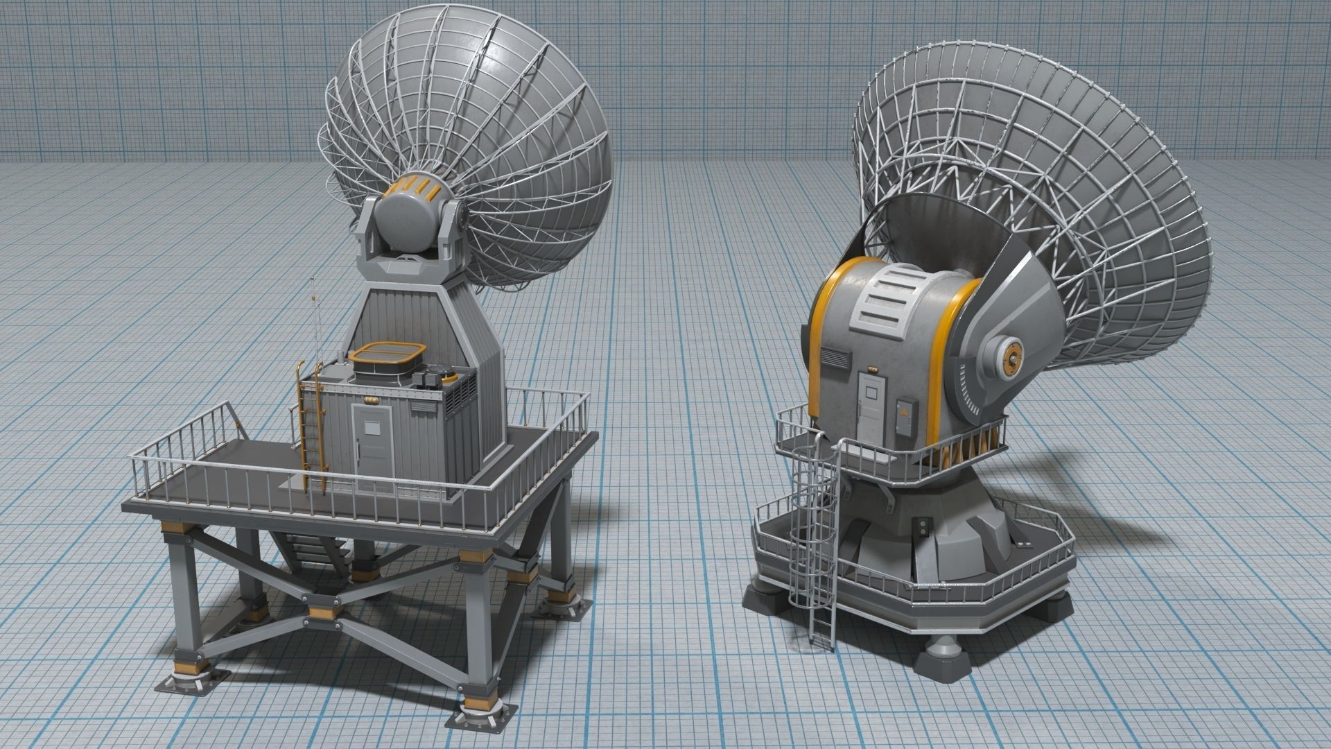 Antennas Collection - 21 pieces Low-poly 3D model_6