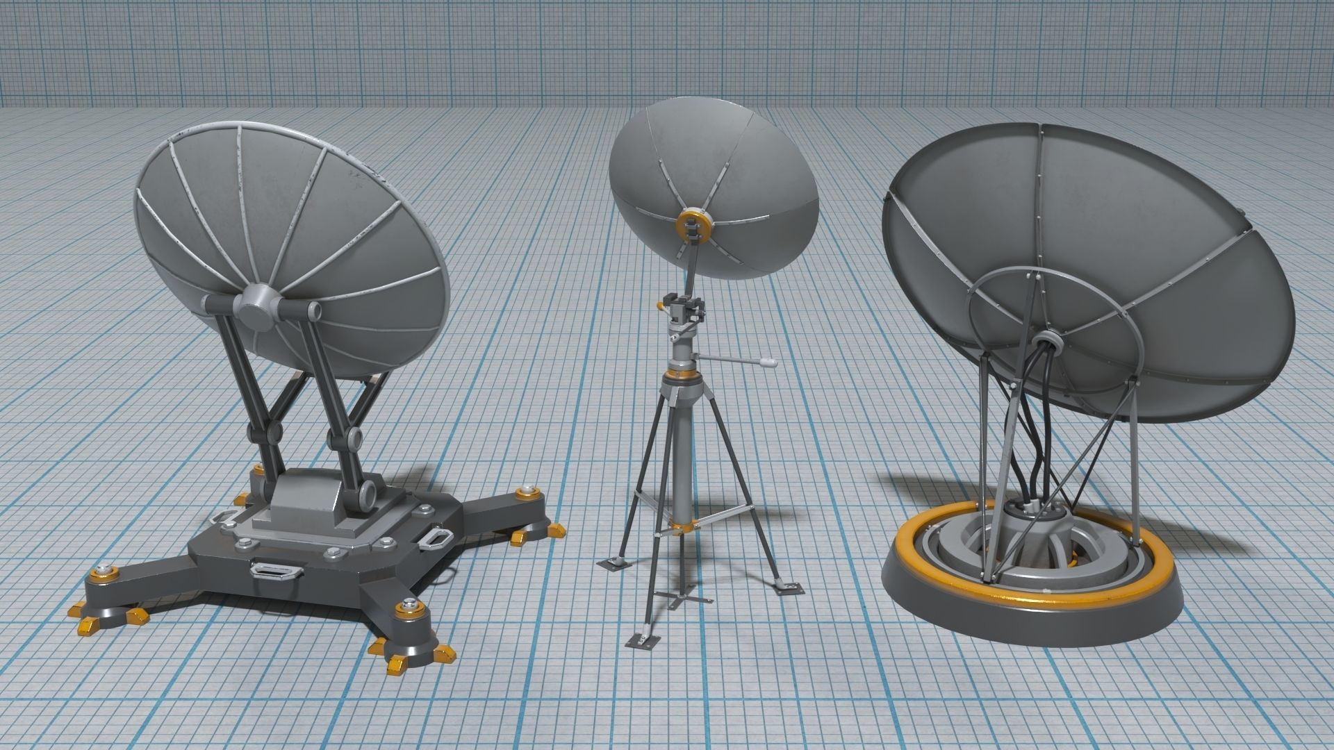 Antennas Collection - 21 pieces Low-poly 3D model_13