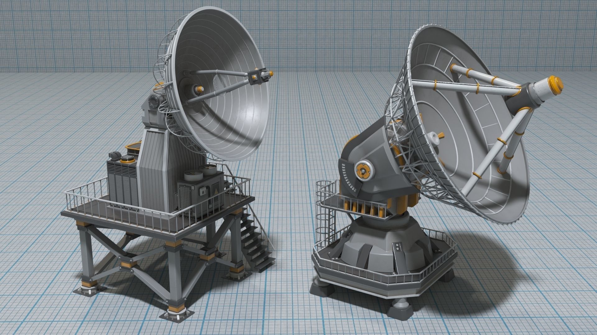 Antennas Collection - 21 pieces Low-poly 3D model_4