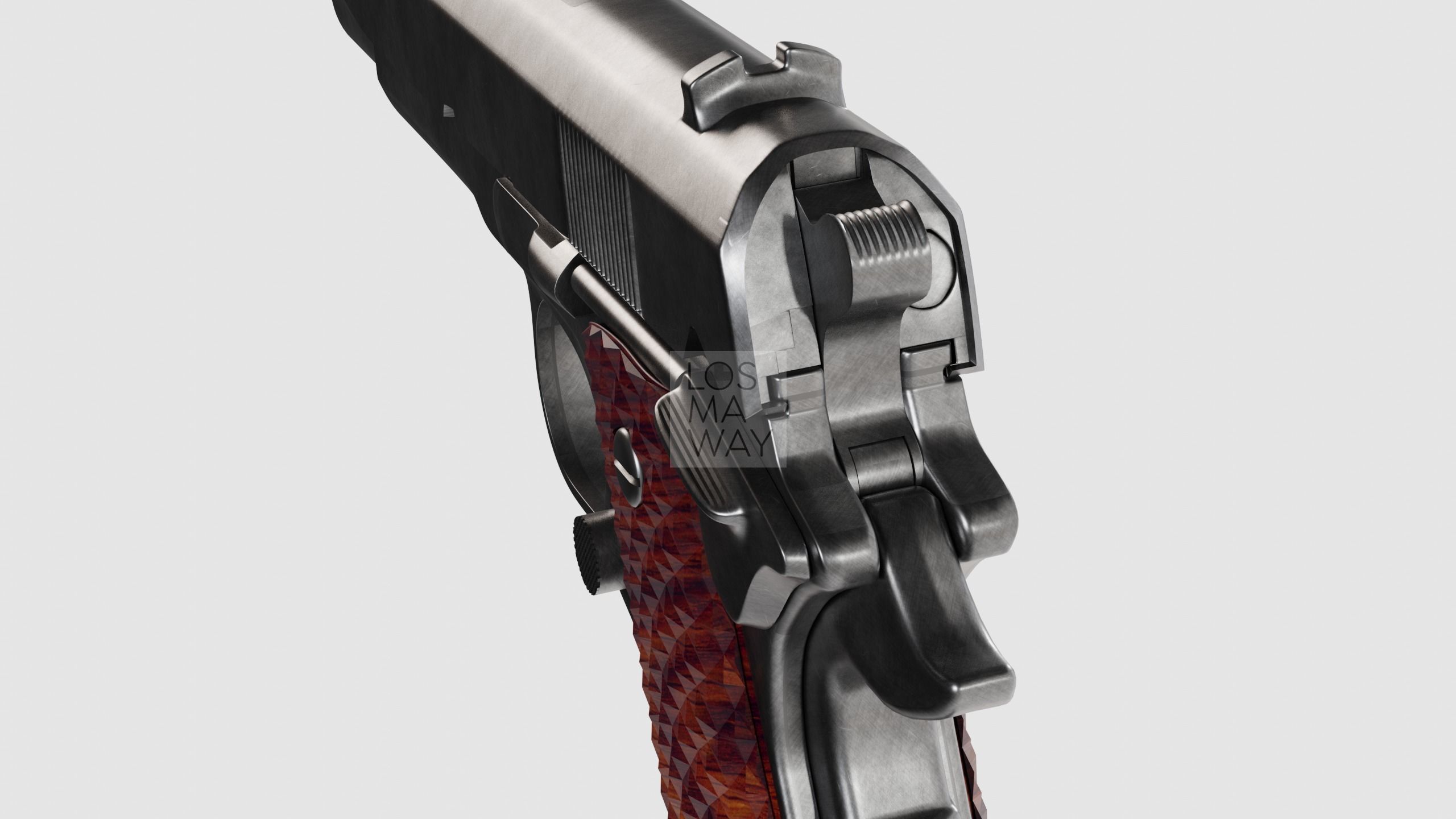 COLT M1911 PISTOL AND INSIDE PARTS 3D model_13