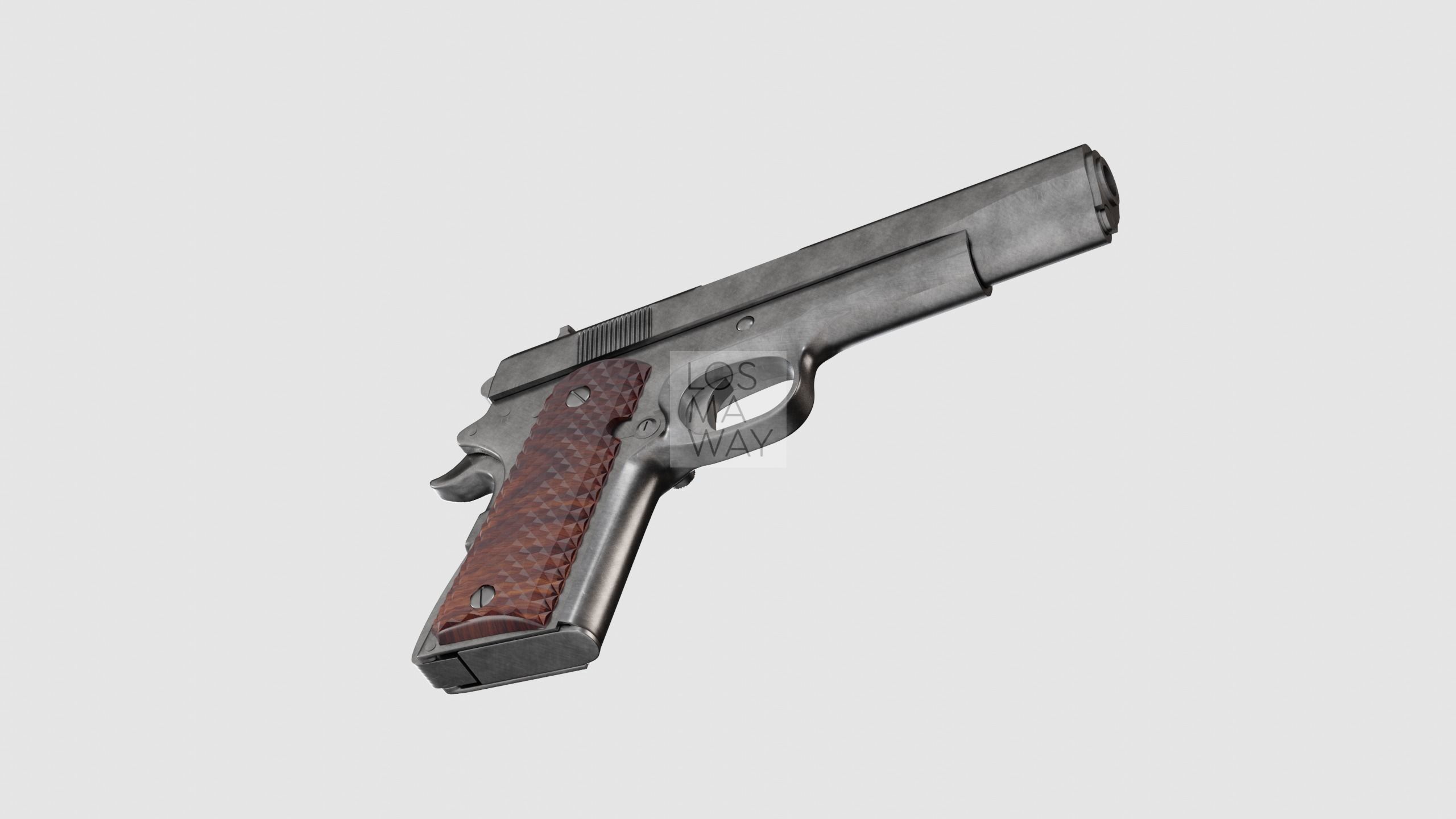 COLT M1911 PISTOL AND INSIDE PARTS 3D model_17