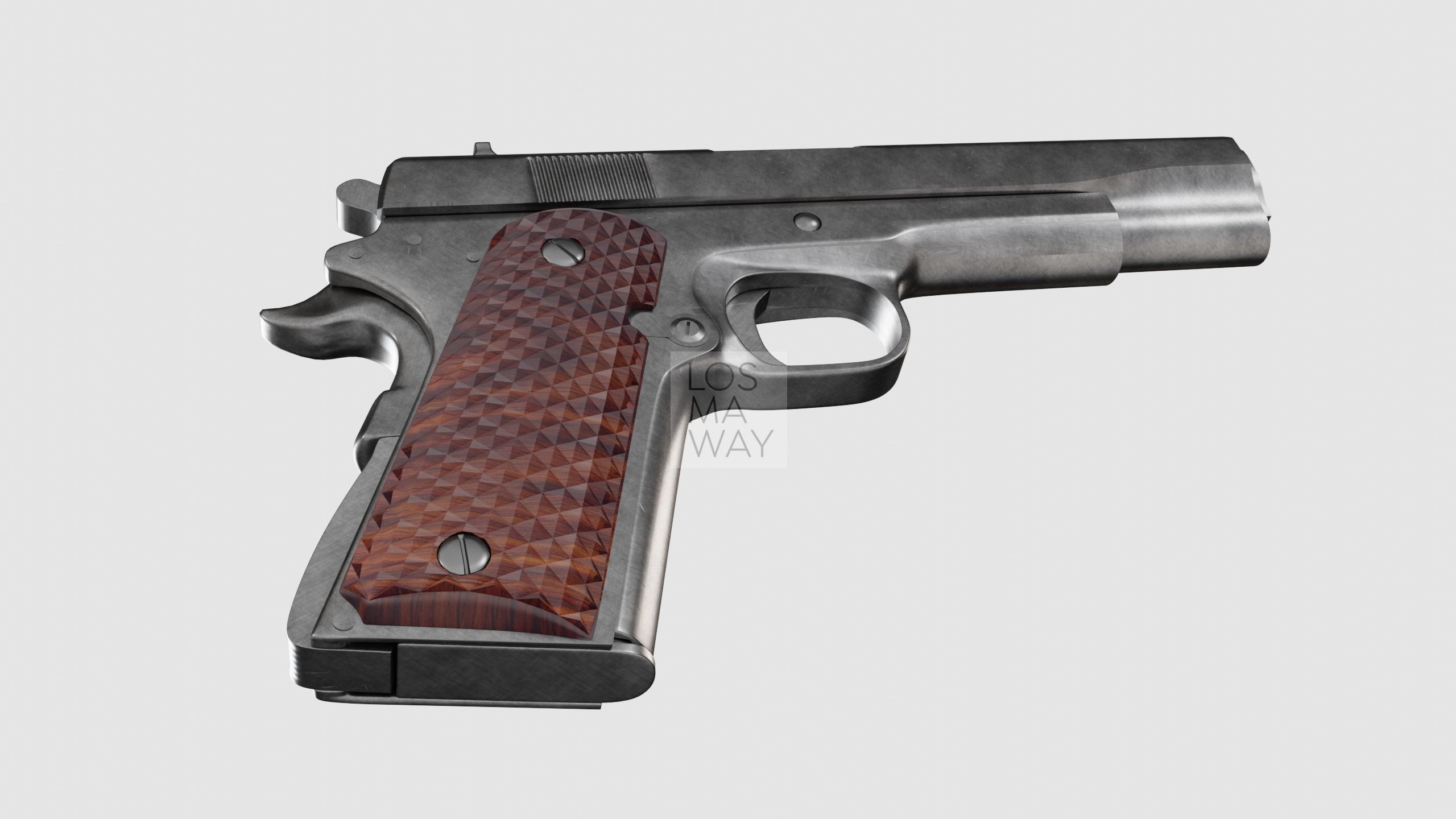 COLT M1911 PISTOL AND INSIDE PARTS 3D model_4