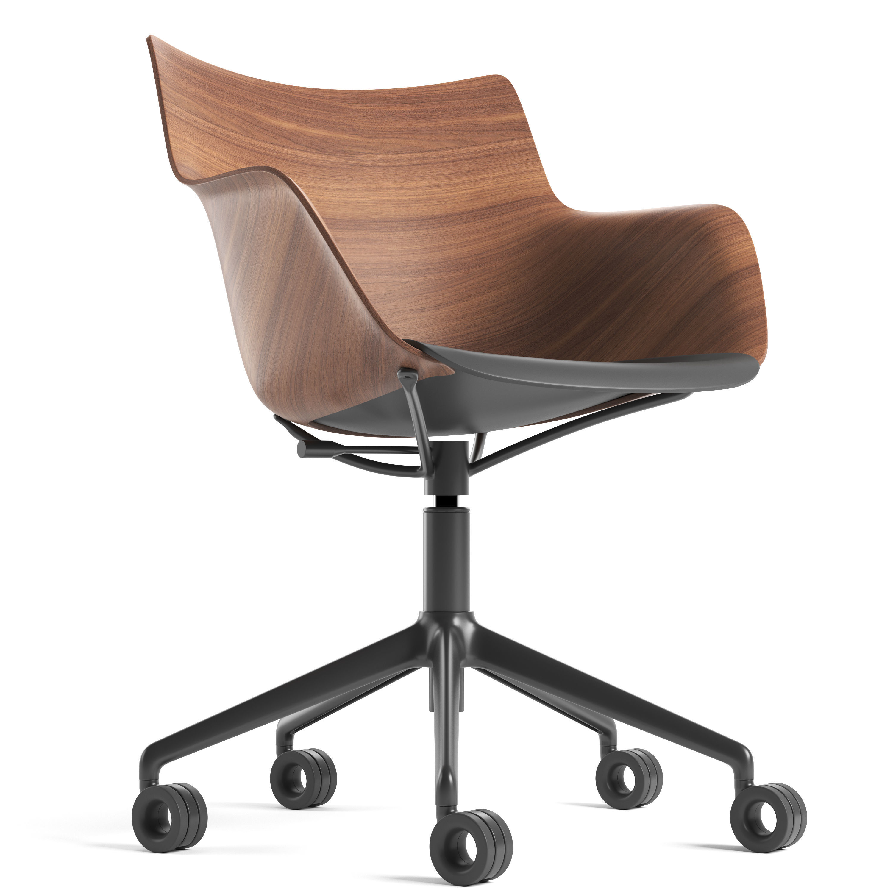Kartell Q Wood Chair 3D model_3