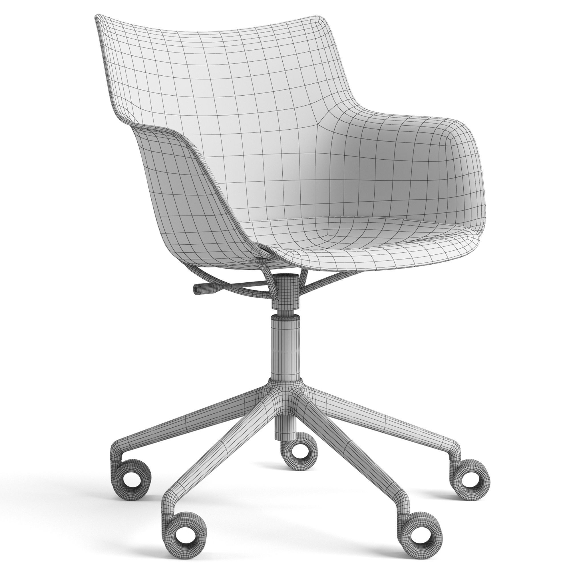 Kartell Q Wood Chair 3D model_5