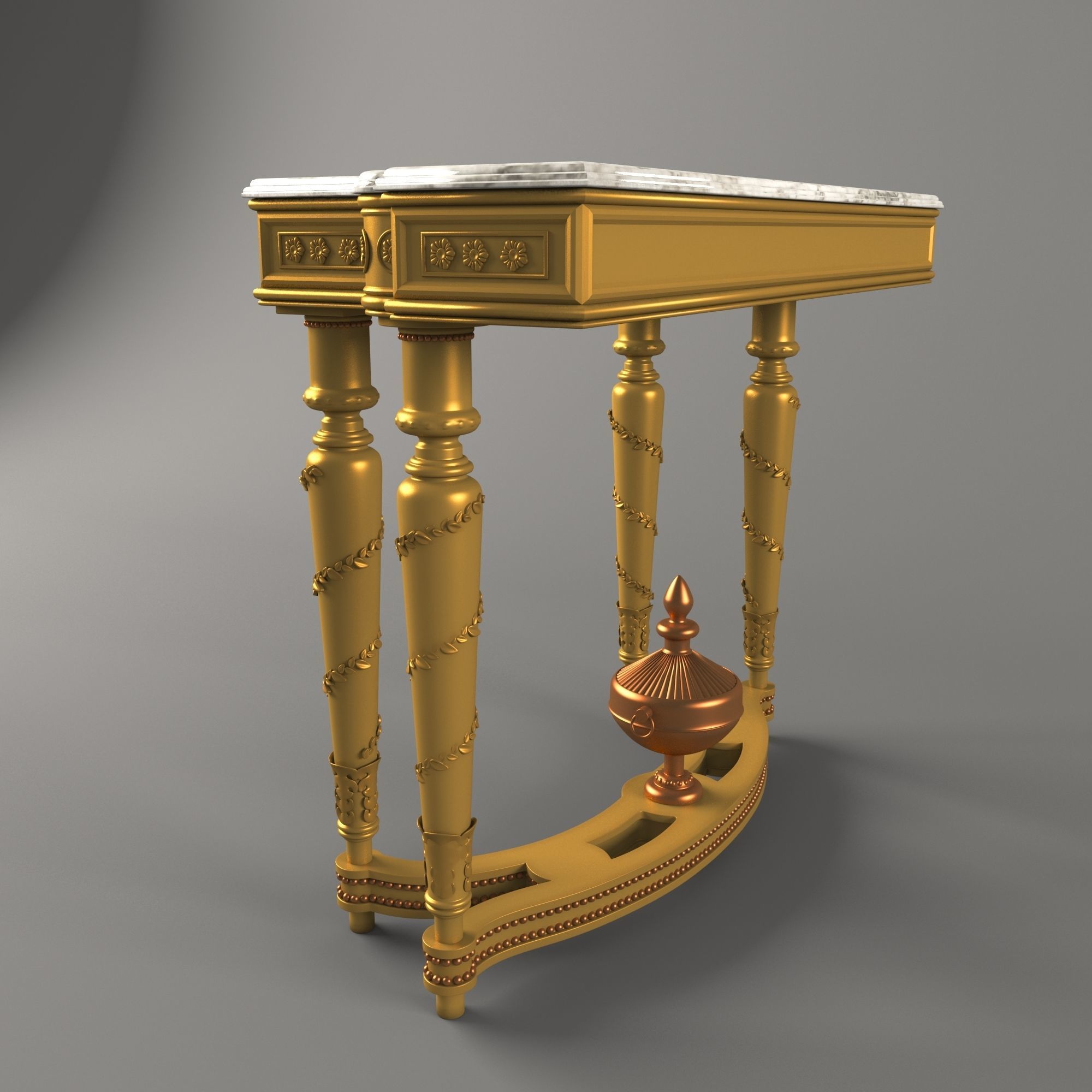 Classic Console 3D model_2