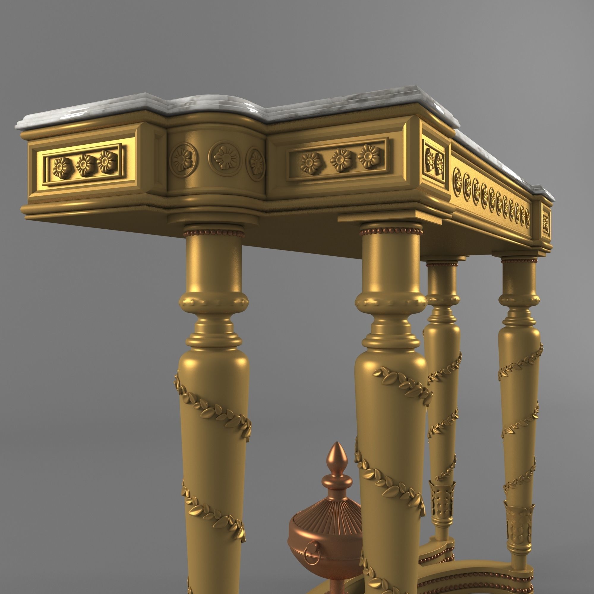 Classic Console 3D model_4