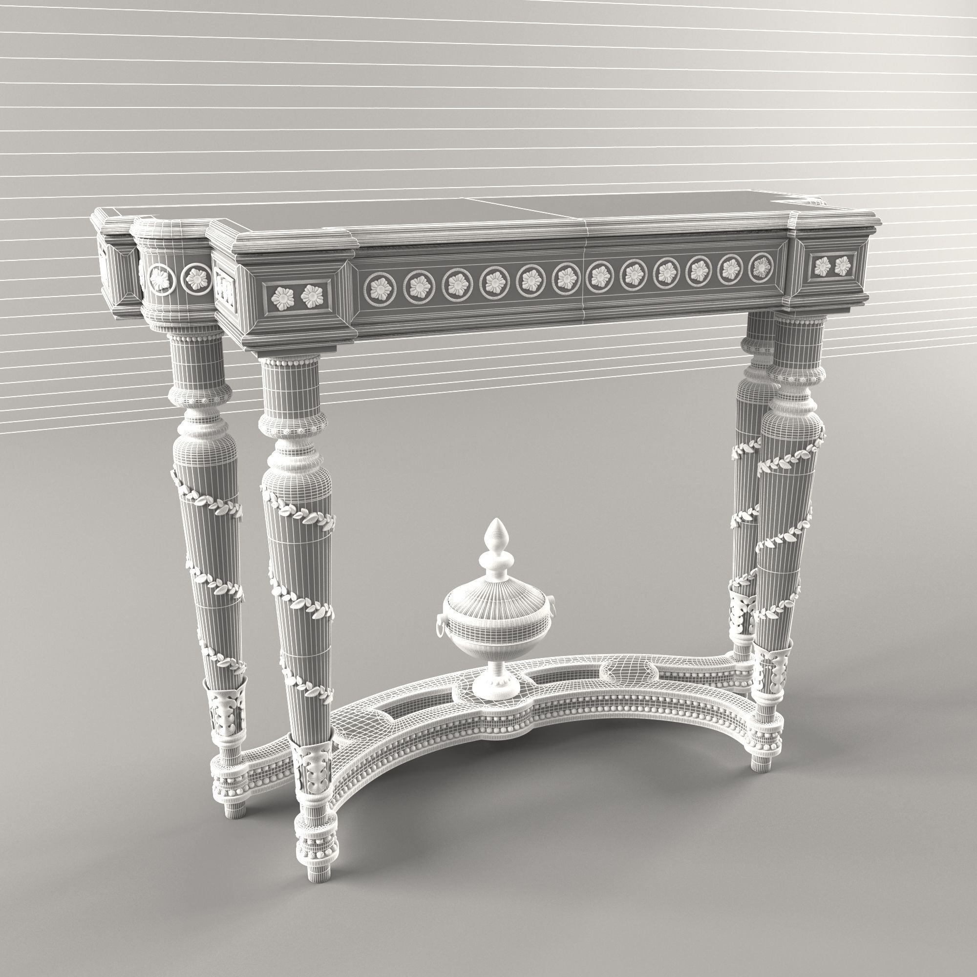 Classic Console 3D model_7