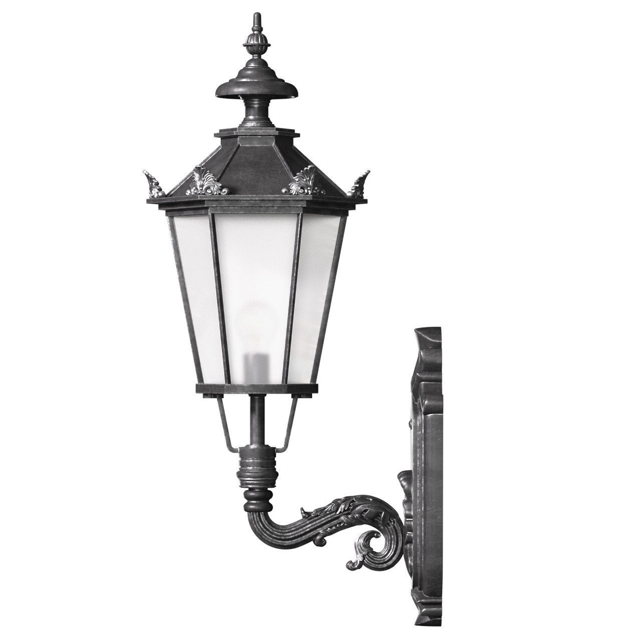 Classical Outdoor wall Lamp Lantern Streetlight Sconce 3D model_2
