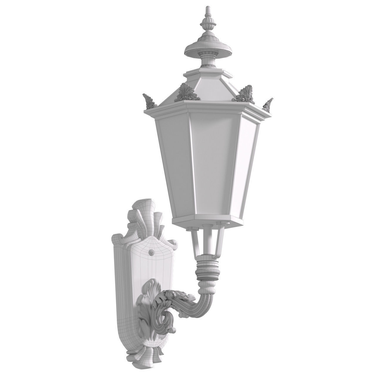 Classical Outdoor wall Lamp Lantern Streetlight Sconce 3D model_3