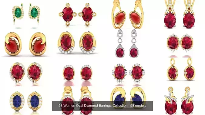 58 Women Oval Diamond Earrings Collection 