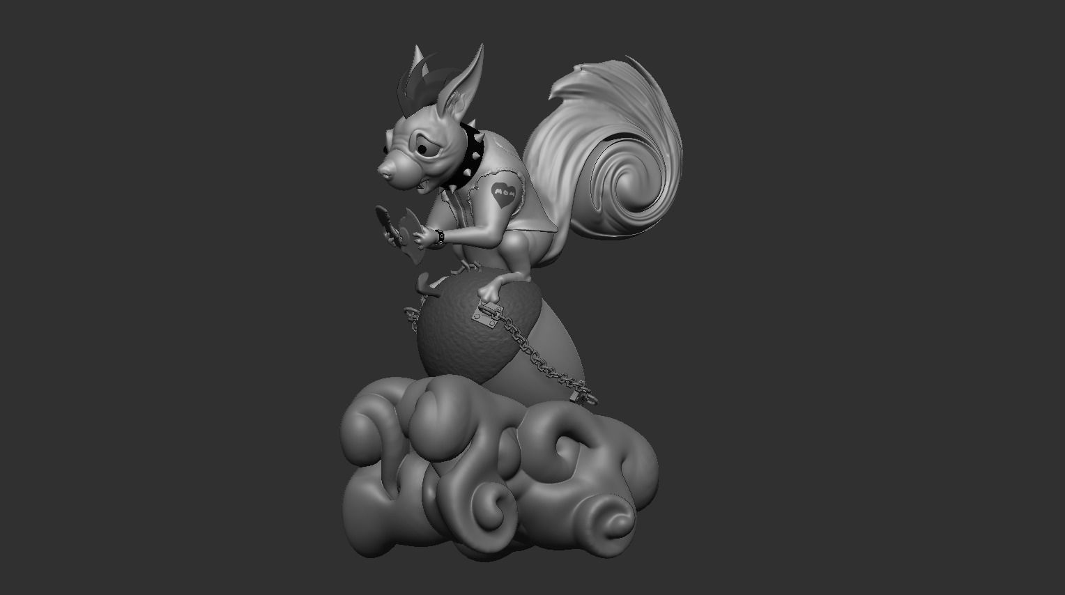 Metal Squirrel  3D print model_11