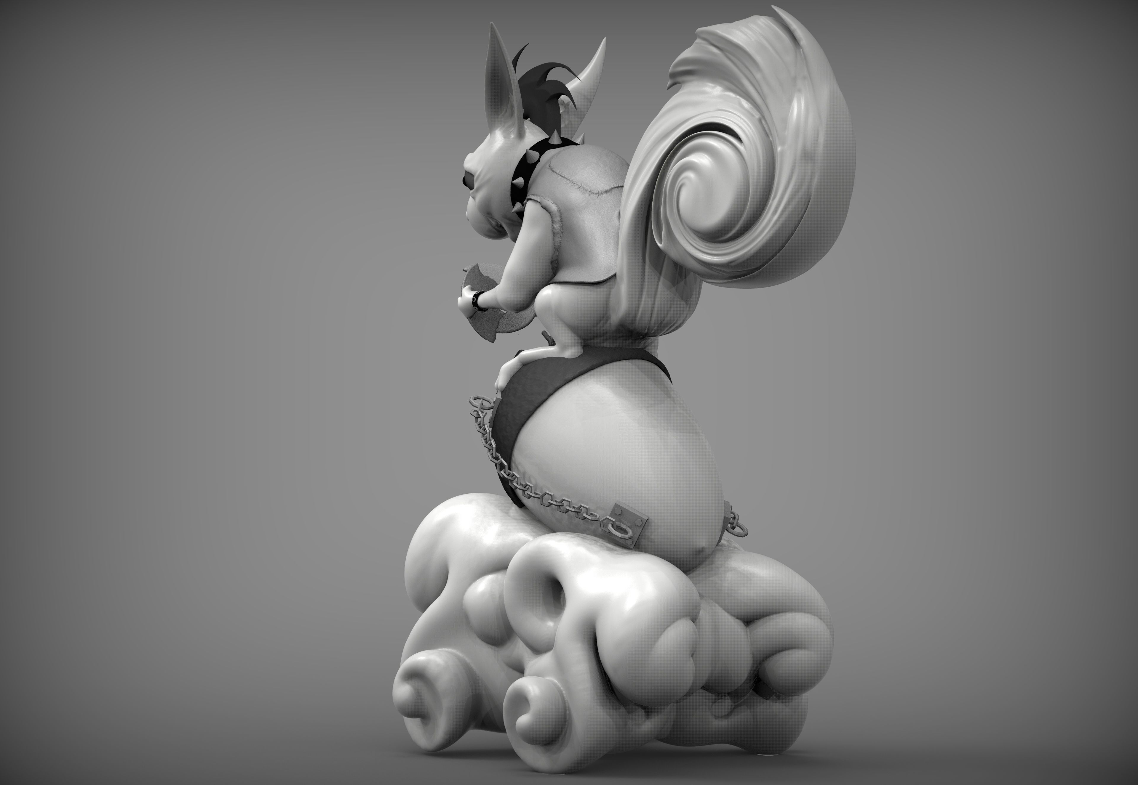 Metal Squirrel  3D print model_3