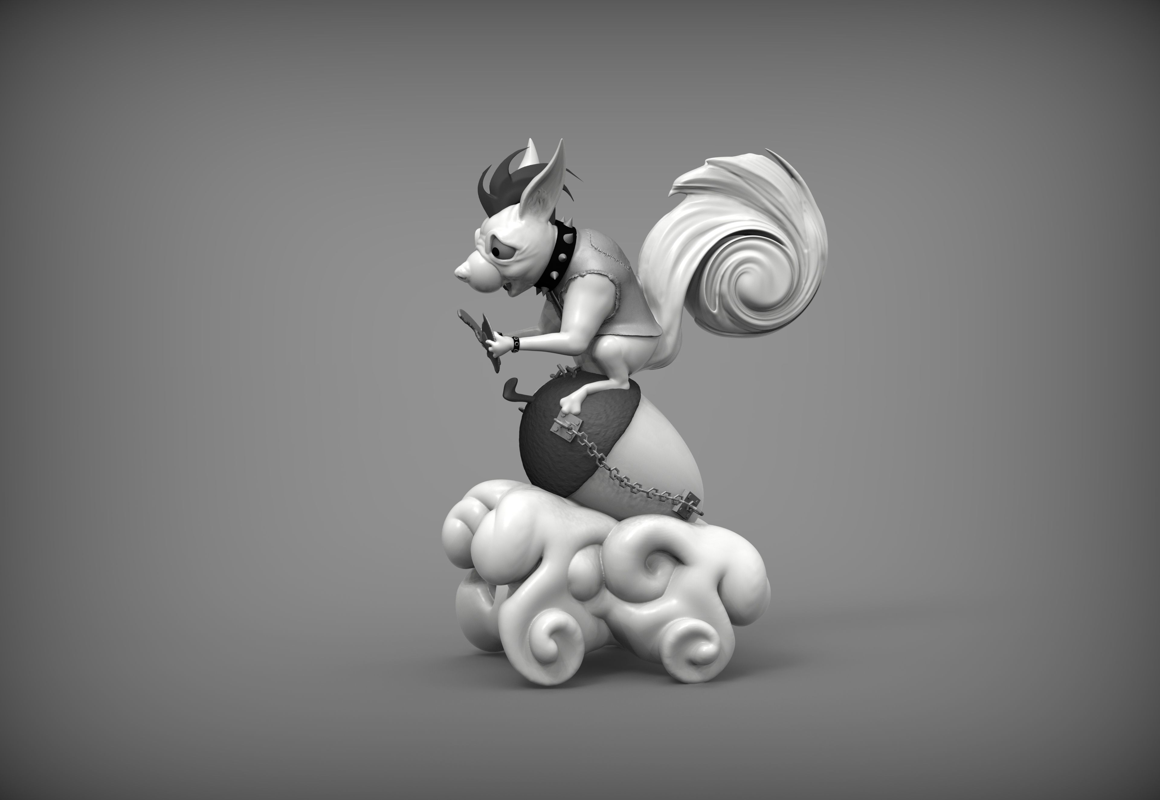 Metal Squirrel  3D print model_2