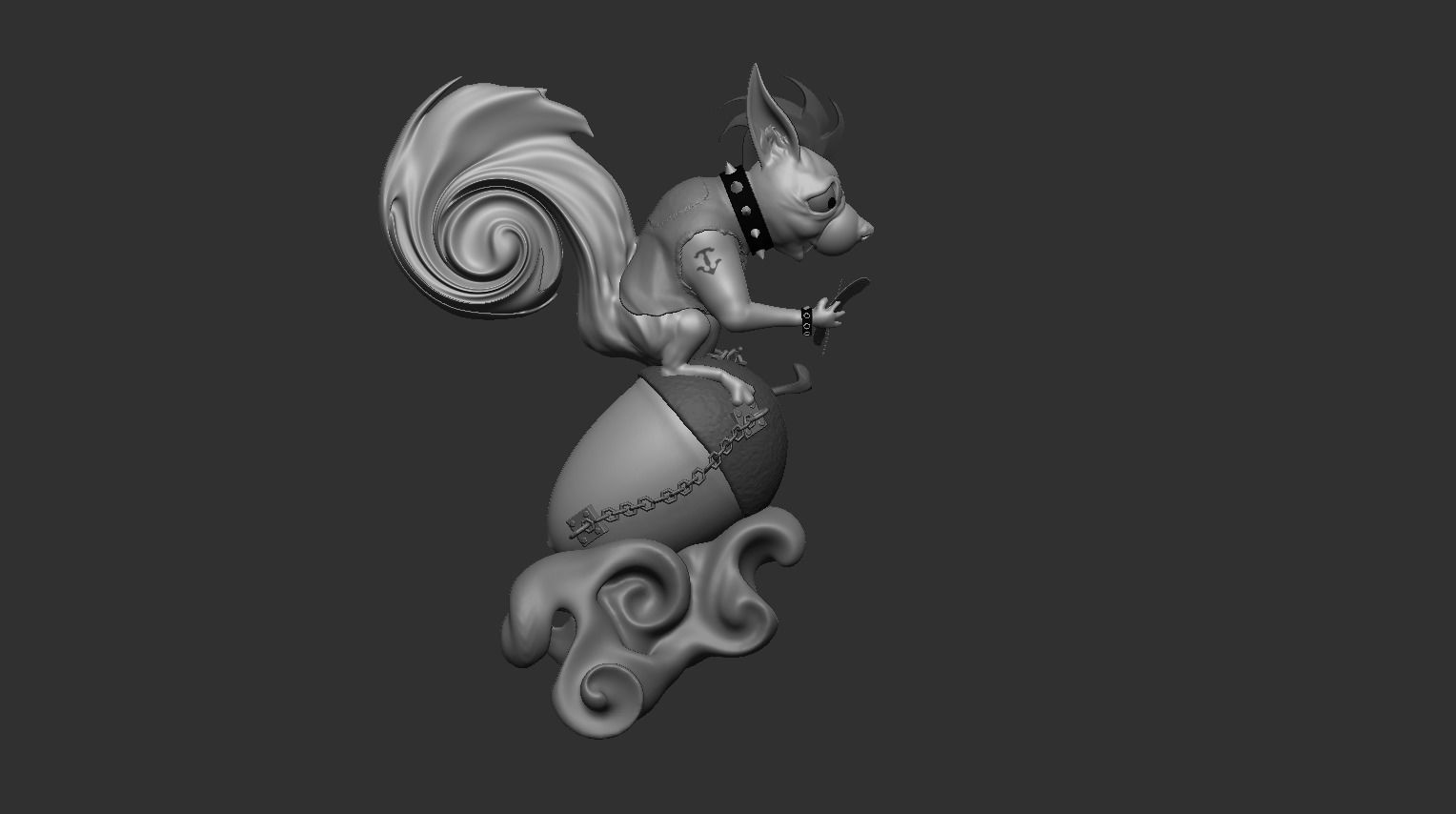 Metal Squirrel  3D print model_8