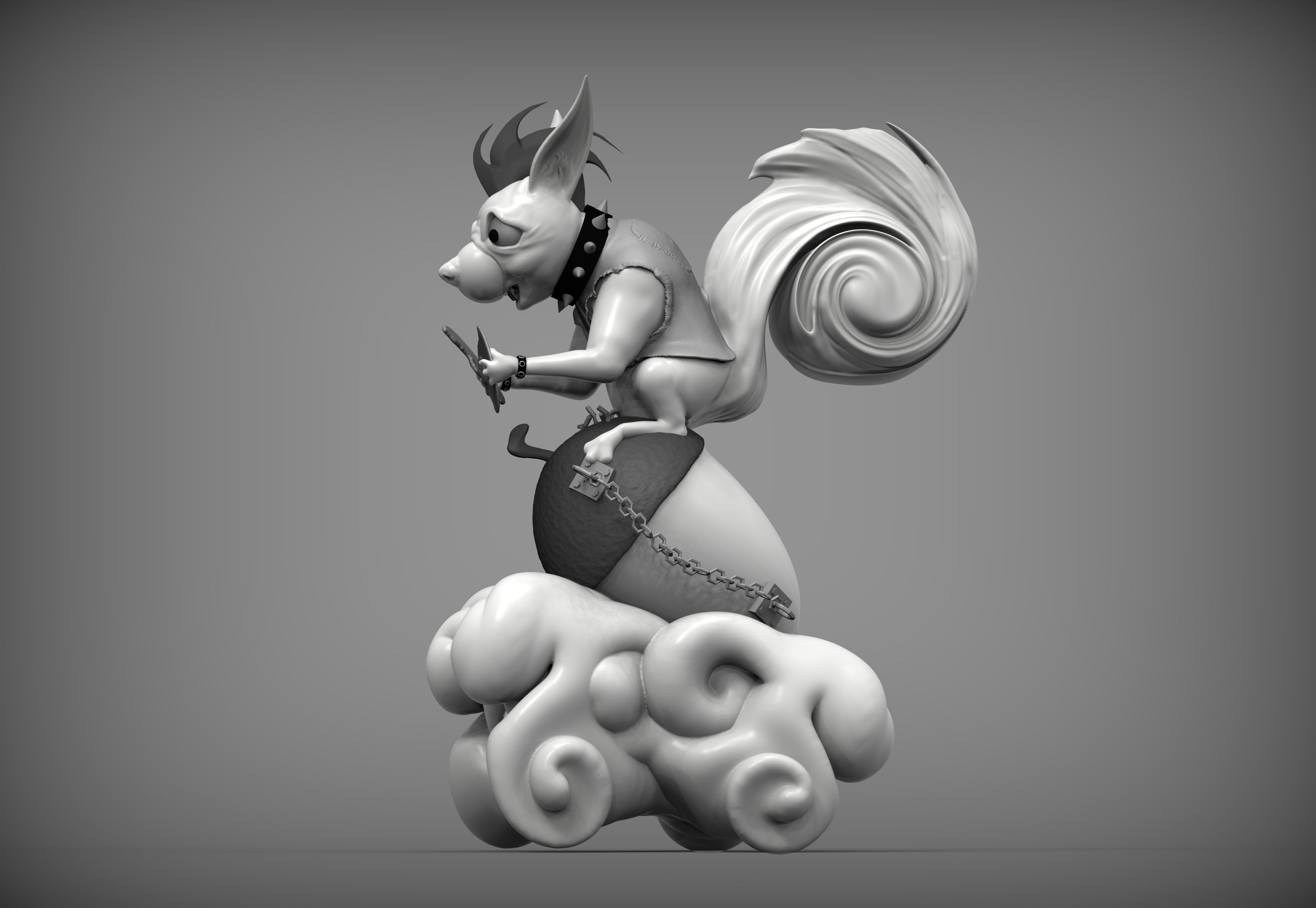 Metal Squirrel  3D print model_4