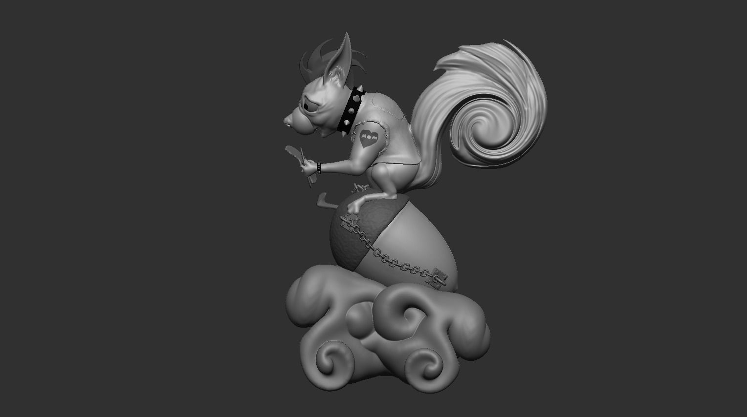 Metal Squirrel  3D print model_9