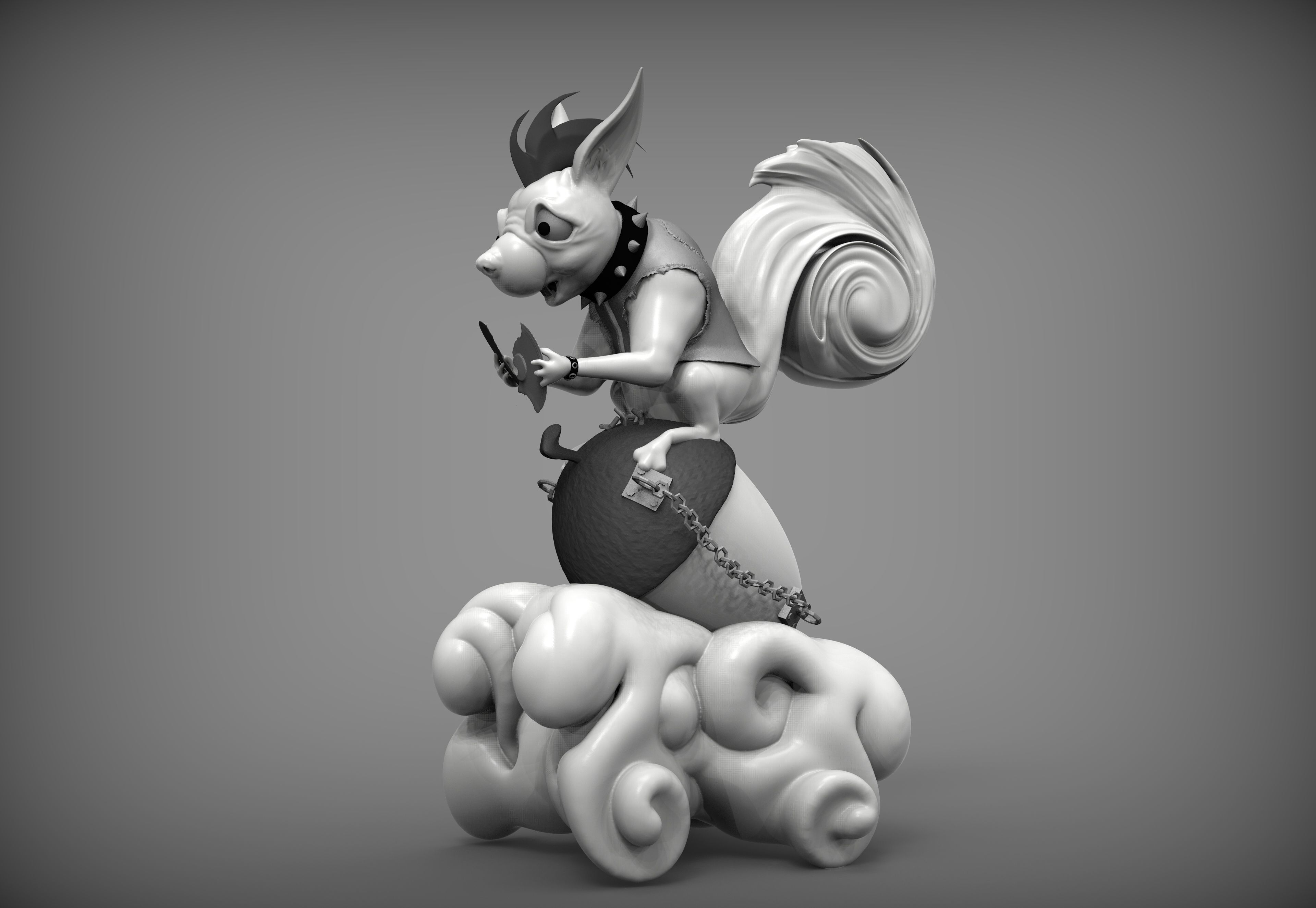 Metal Squirrel  3D print model_1