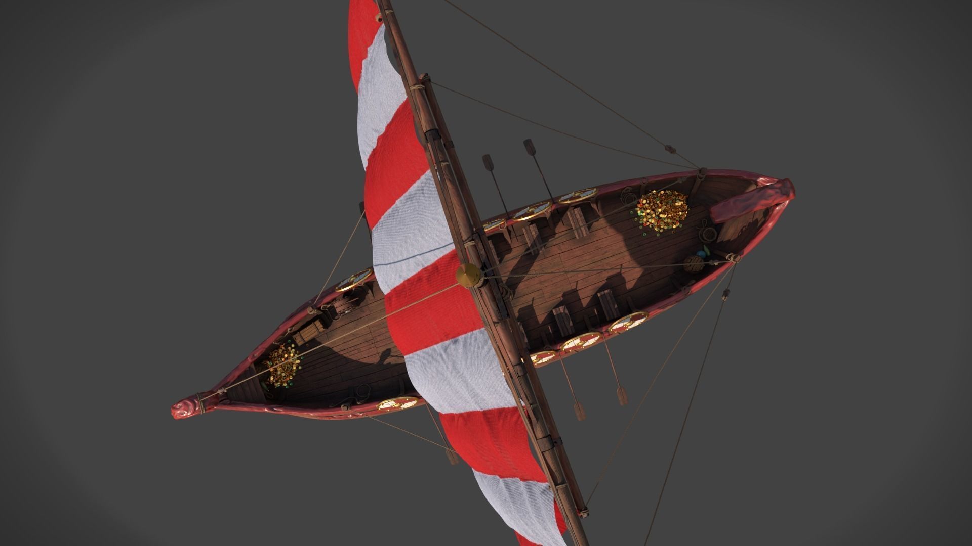 Stylized Roman Ship 3D model_3