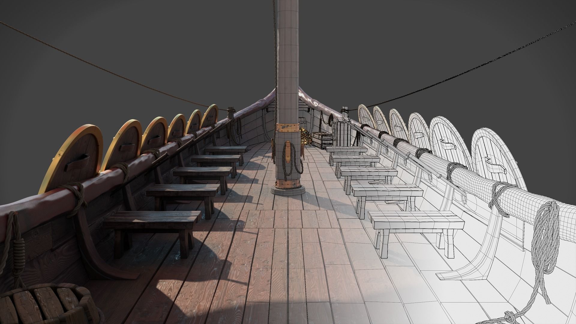 Stylized Roman Ship 3D model_15