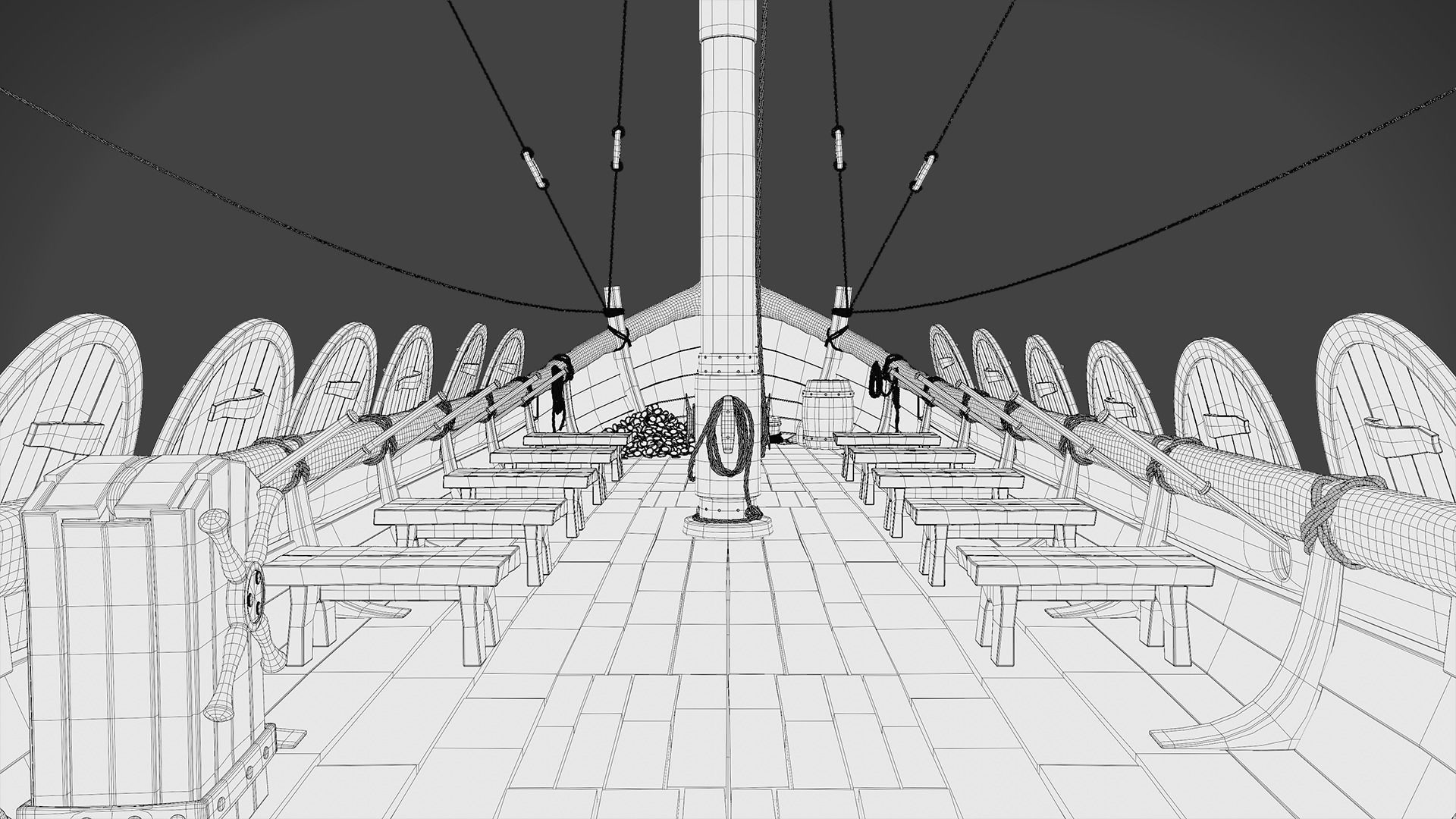 Stylized Roman Ship 3D model_12