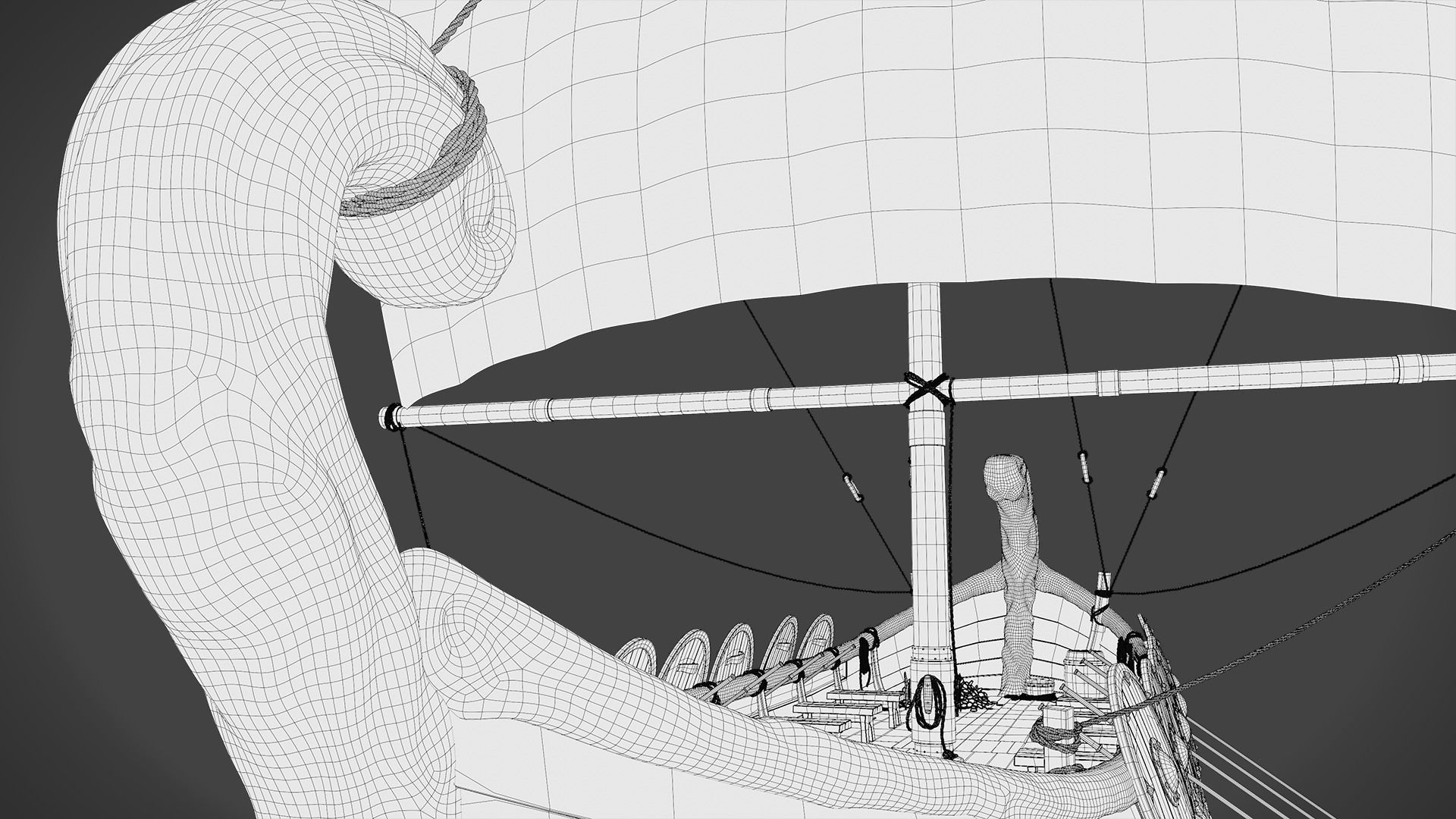 Stylized Roman Ship 3D model_13